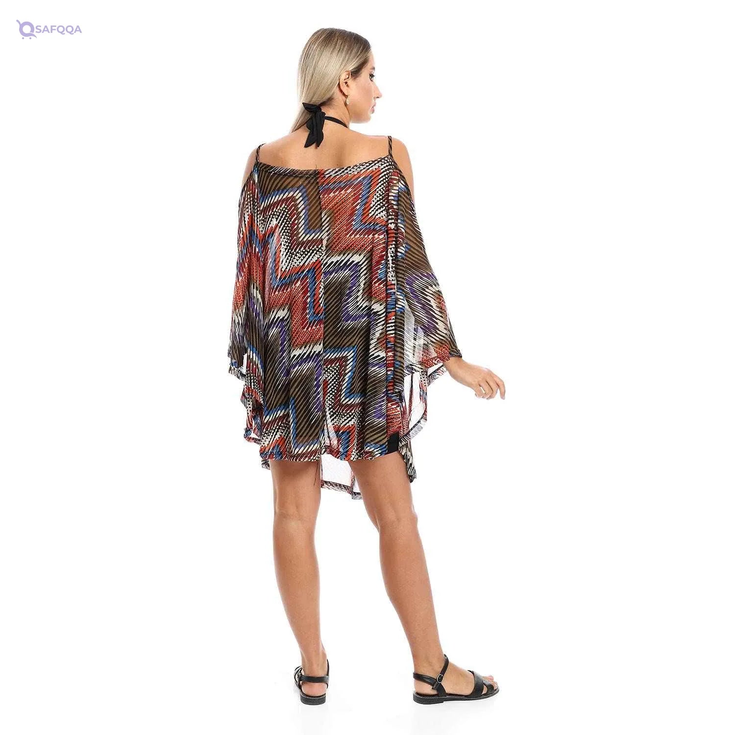JAMILA Women Square Self Pattern Cover Up OUTERWEAR - Safqqa Egypt