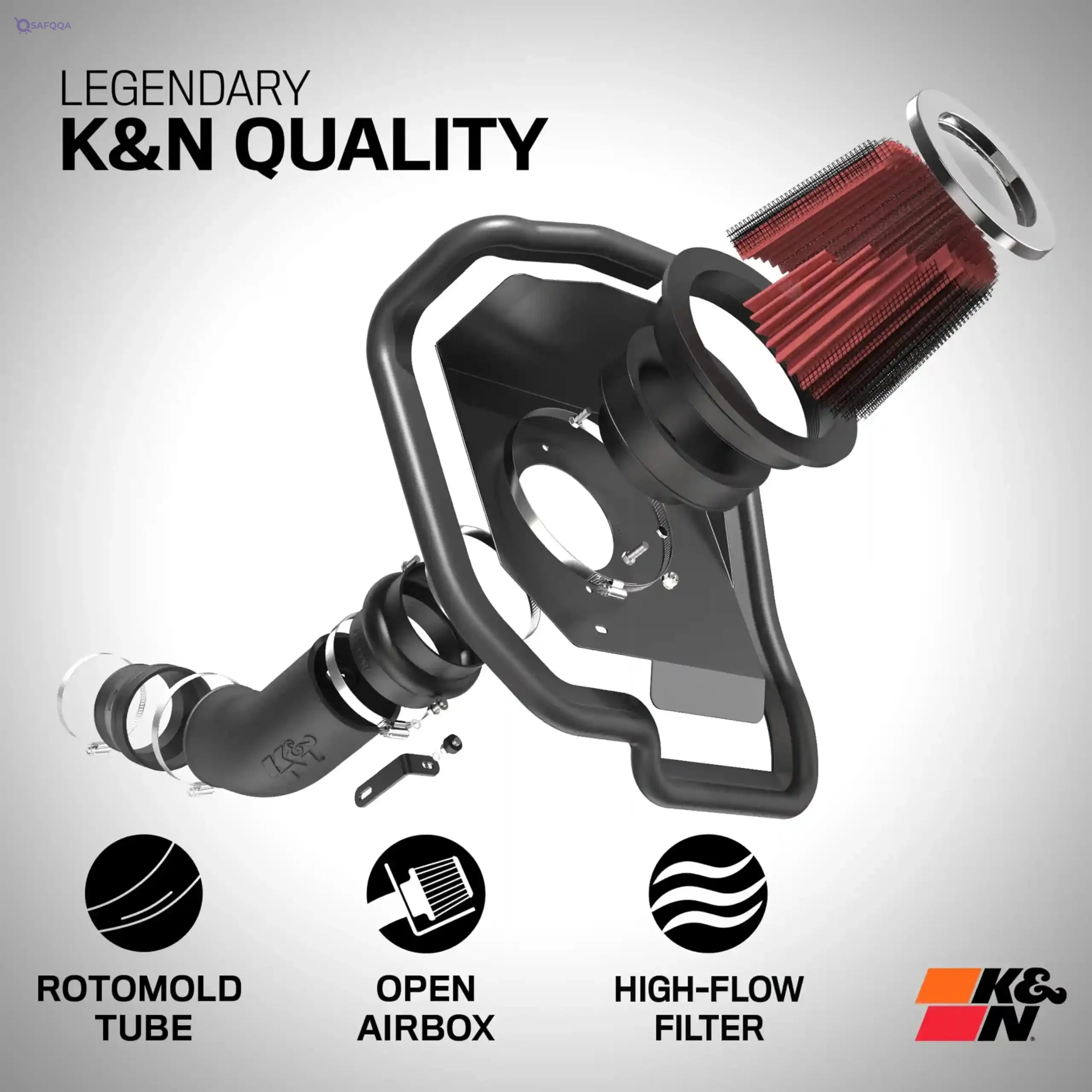K&N 63-9025 Washable and Reusable Car Performance Intake Kit - Safqqa
