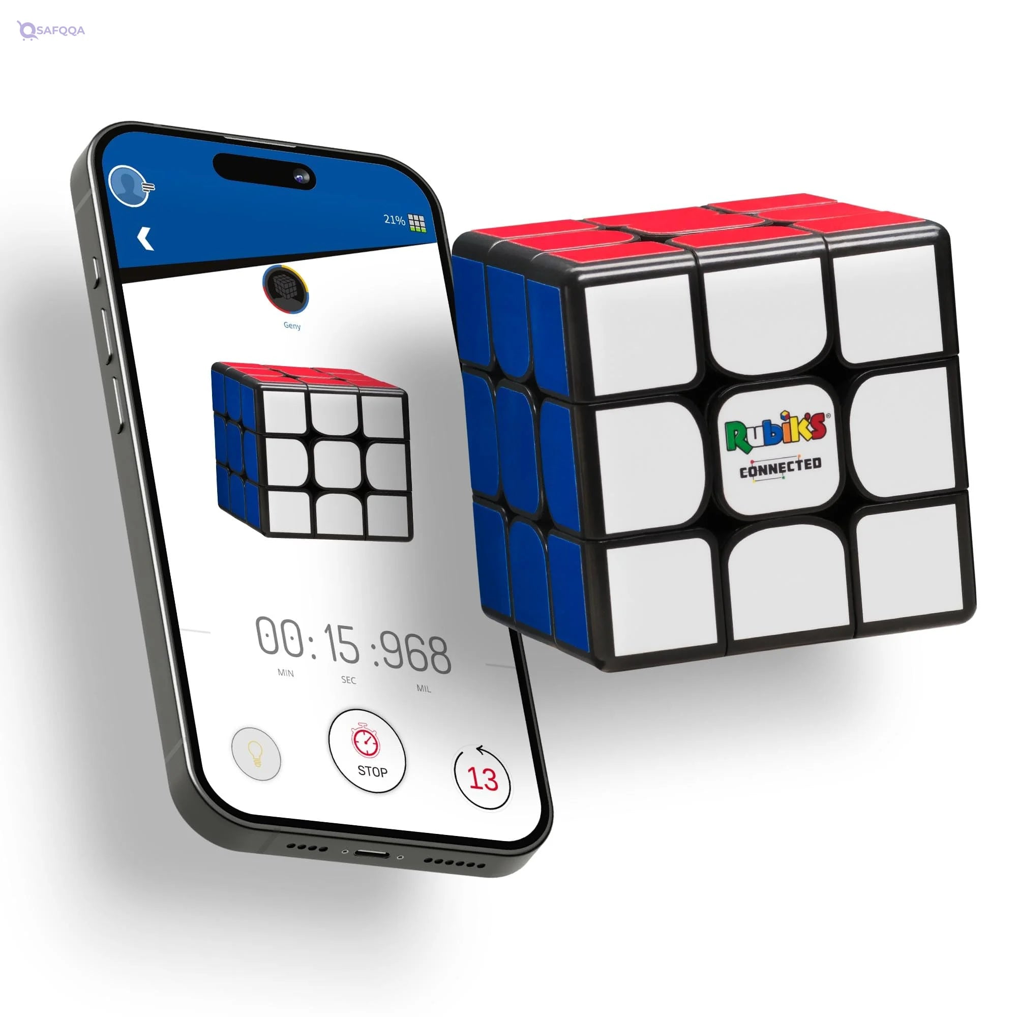 GoCube The Connected Electronic Rubik?s Cube That Allows You to Compete with Friends & Cubers Across The Globe. App-Enabled STEM Puzzle That Fits All Ages and Capabilities - Safqqa