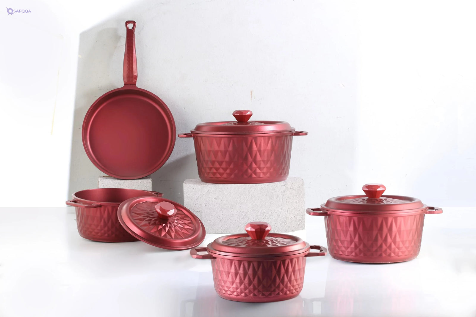 Circle Queen Die-Cast Granite 11-Piece Cookware Set - Safqqa