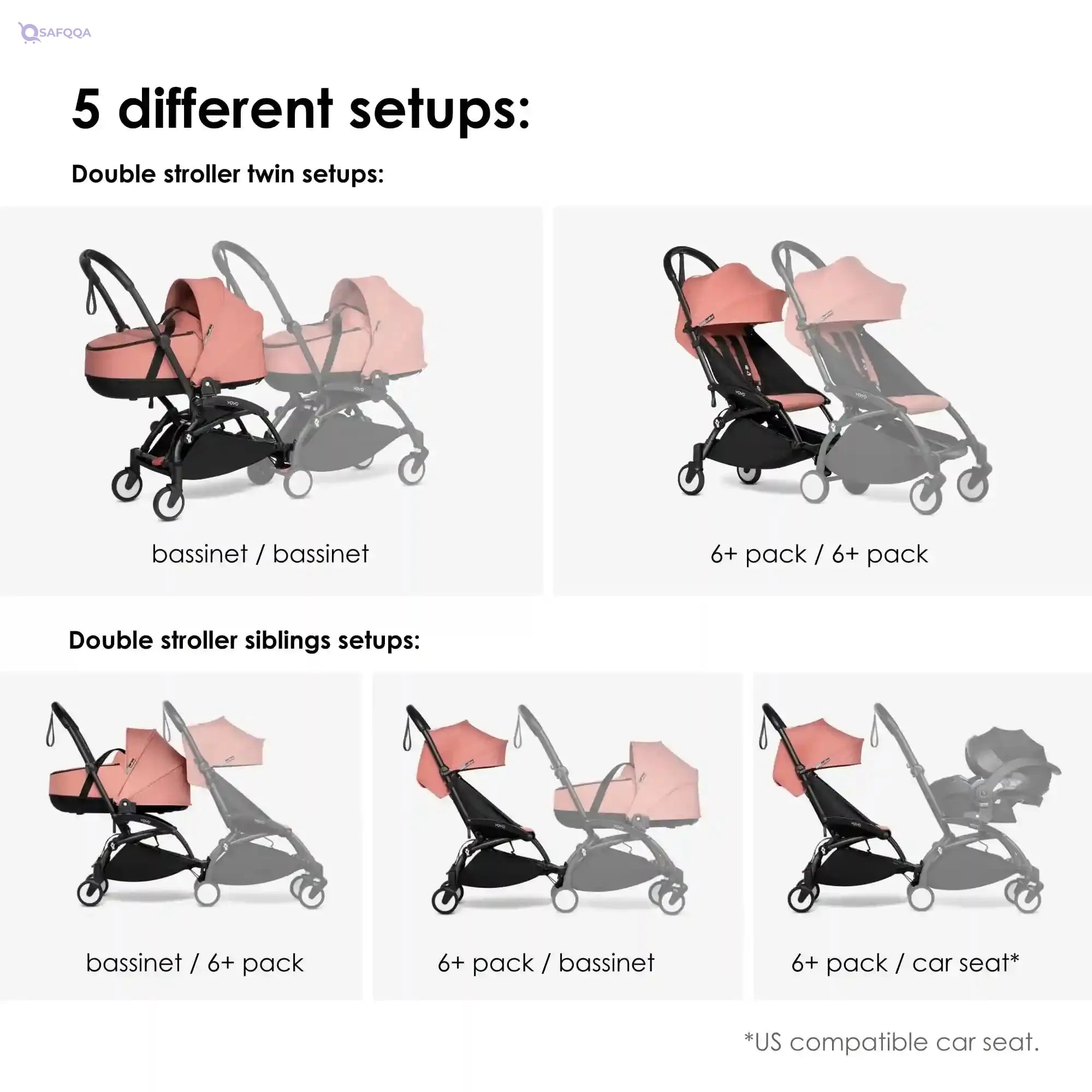 BABYZEN YOYO Connect – Double Stroller Extension for YOYO2 - Safqqa