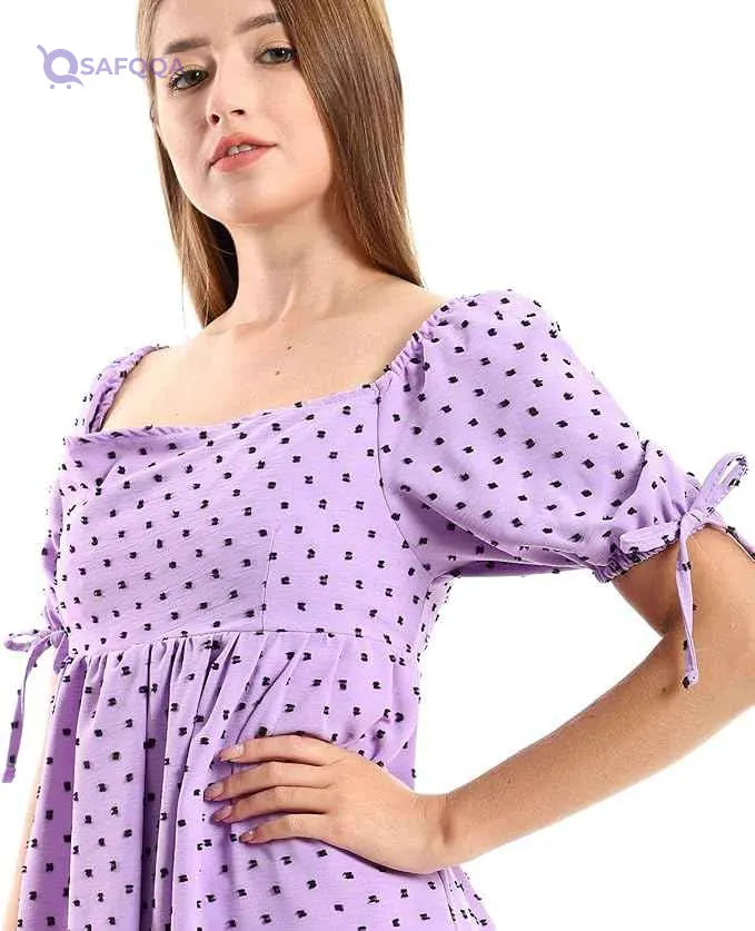 JAMILA Women's Self-Stitched Square Collar Tiered Tunic - Safqqa Egypt