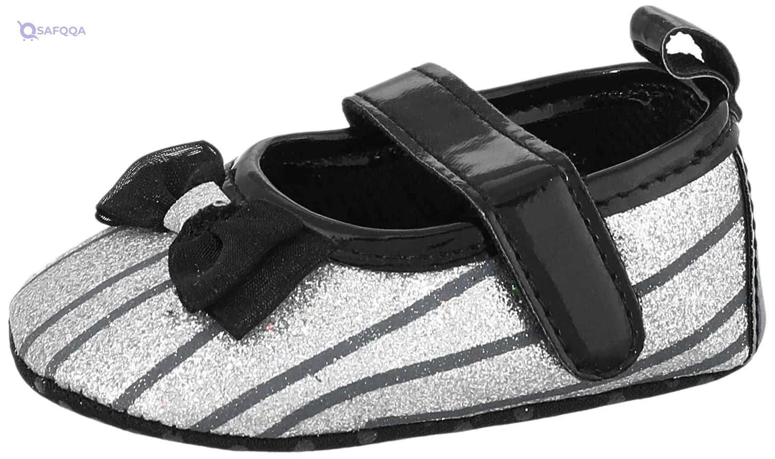 Mix & Max Striped Front Bow Velcro Strap Shoes for Girls - Safqqa Egypt