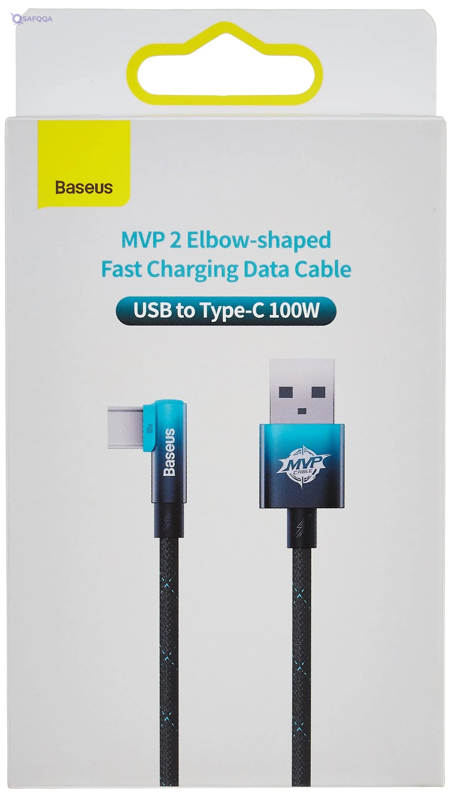 Baseus MVP 2 Elbow-Shaped Fast Charging Data Cable USB to Type-C – 100W, 1m - Safqqa