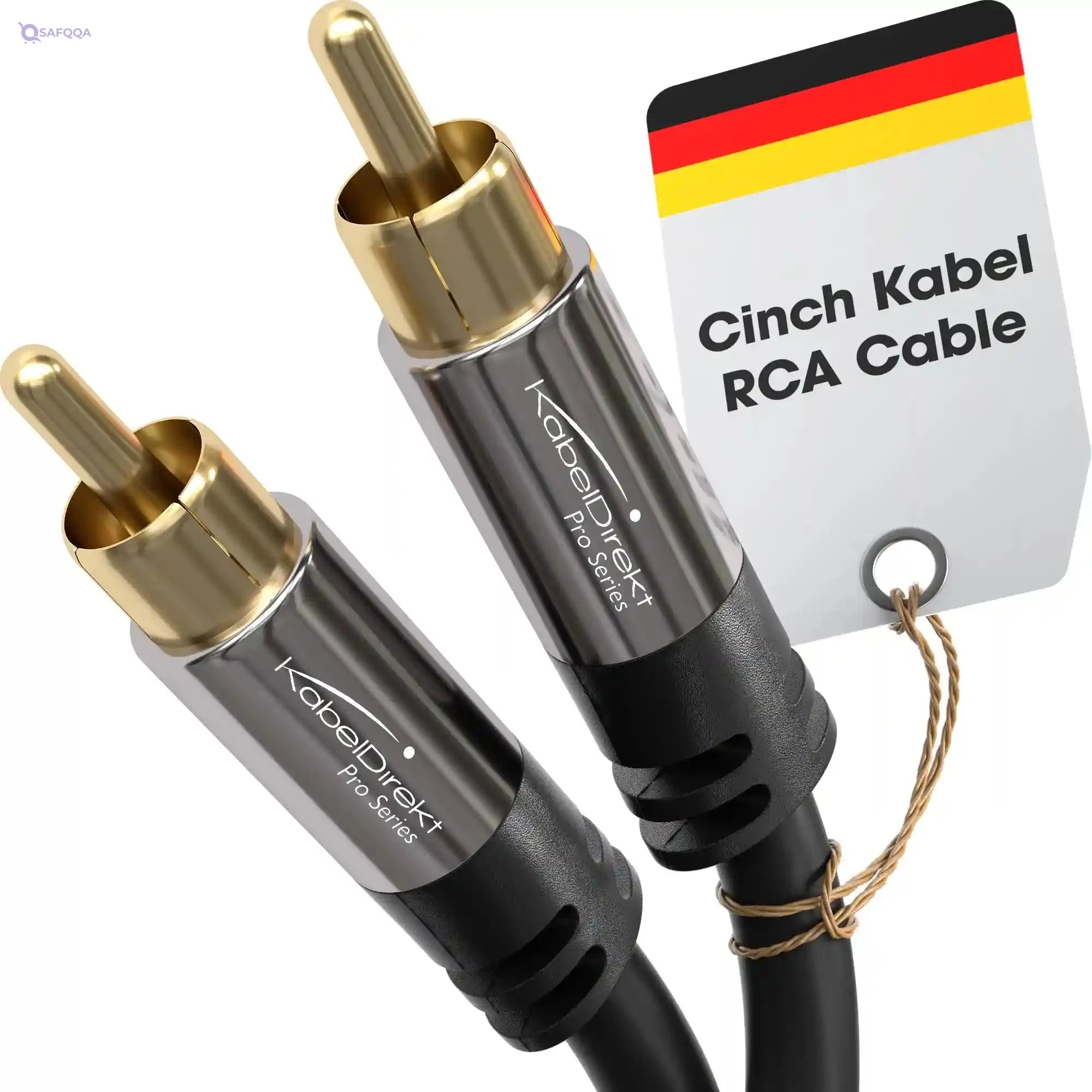 KabelDirekt 455 0.5m RCA/phono subwoofer lead cable, 1 to RCA/phono, audio/digital/video (coax male/male cinch plugs, for amps/Hi-Fis, audio signals/composite video, 75 ohm) black - Safqqa Egypt