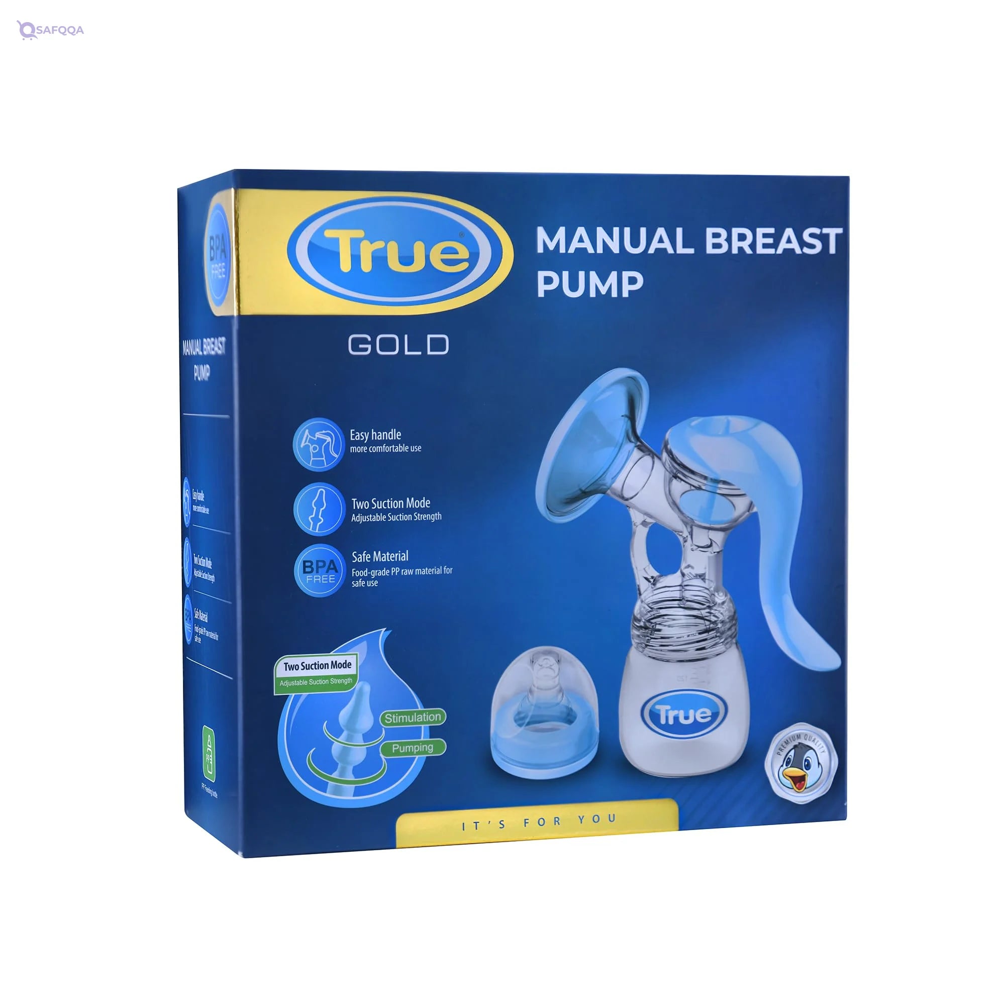 True Terpenes Manual breast pump 2 modes stimulation & expression-easy handle grip-with PP bottle 160ml. - Safqqa