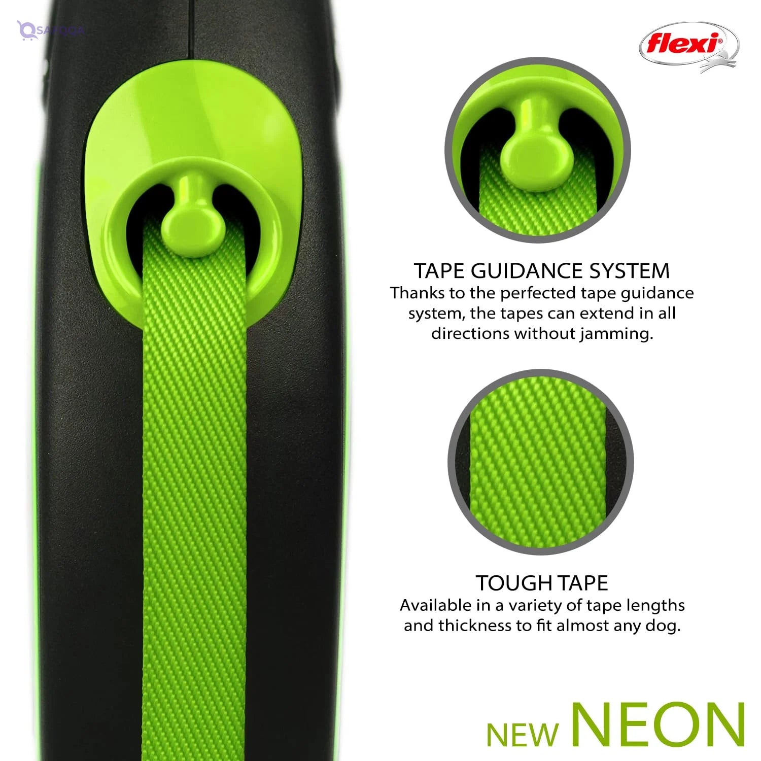 Flexi Tape 5m Green For Dog - Safqqa