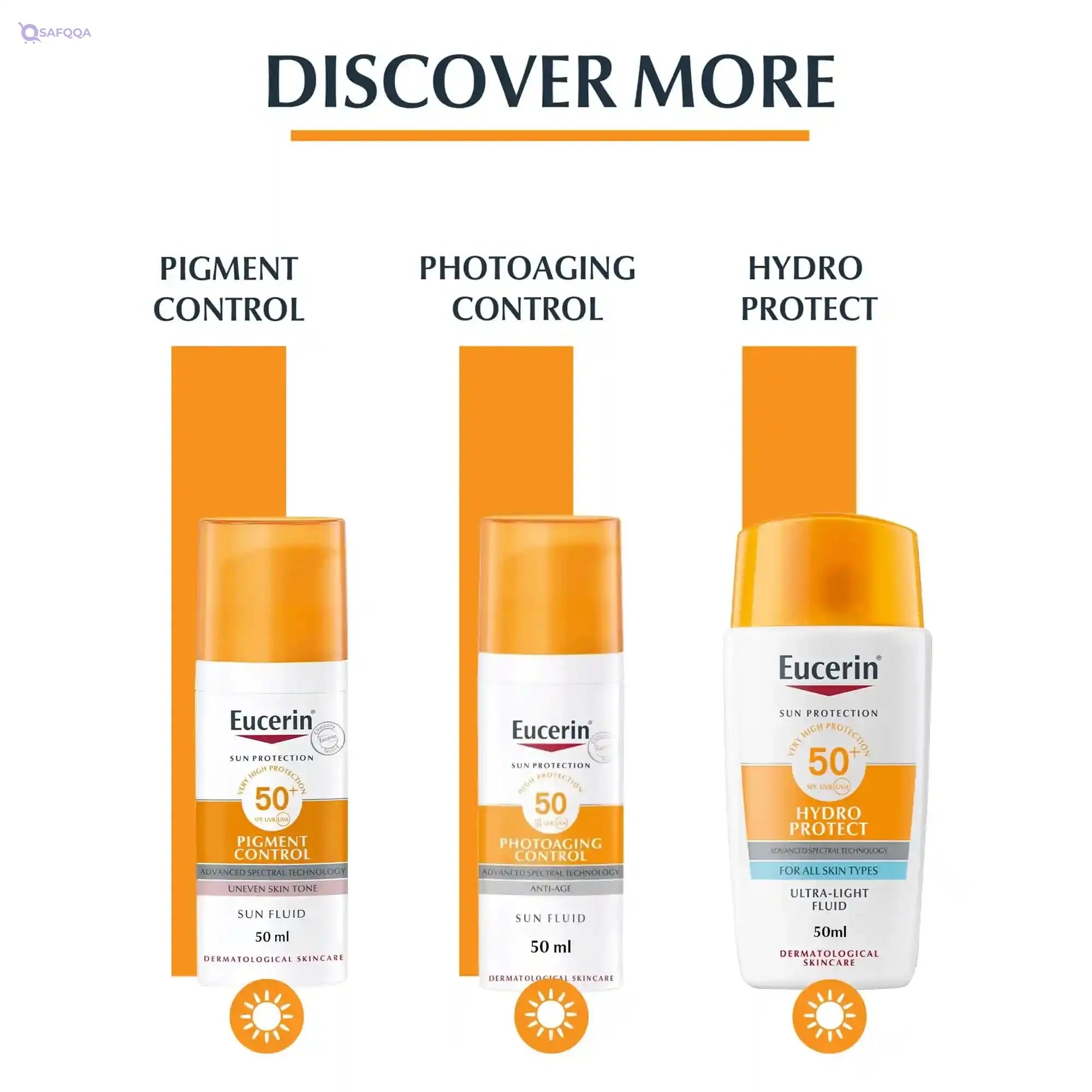 Eucerin Face Sunscreen Oil Control Gel-Cream Dry Touch, High UVA/UVB Protection, SPF 50+, Light Texture Sun Protection, Suitable Under Make-Up, For Oily Acne-Prone Skin, 50ml - Safqqa Egypt