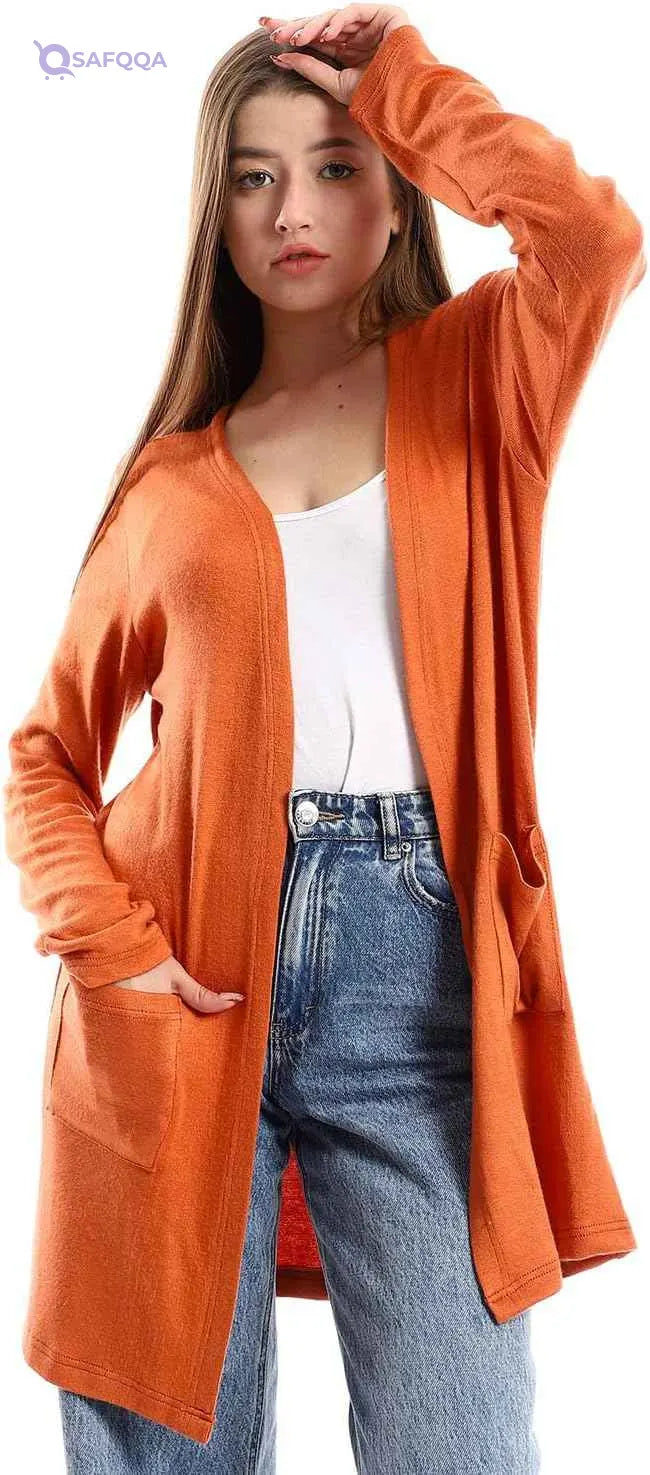 JAMILA Women's Short Cardigan with Front Pockets - Safqqa Egypt