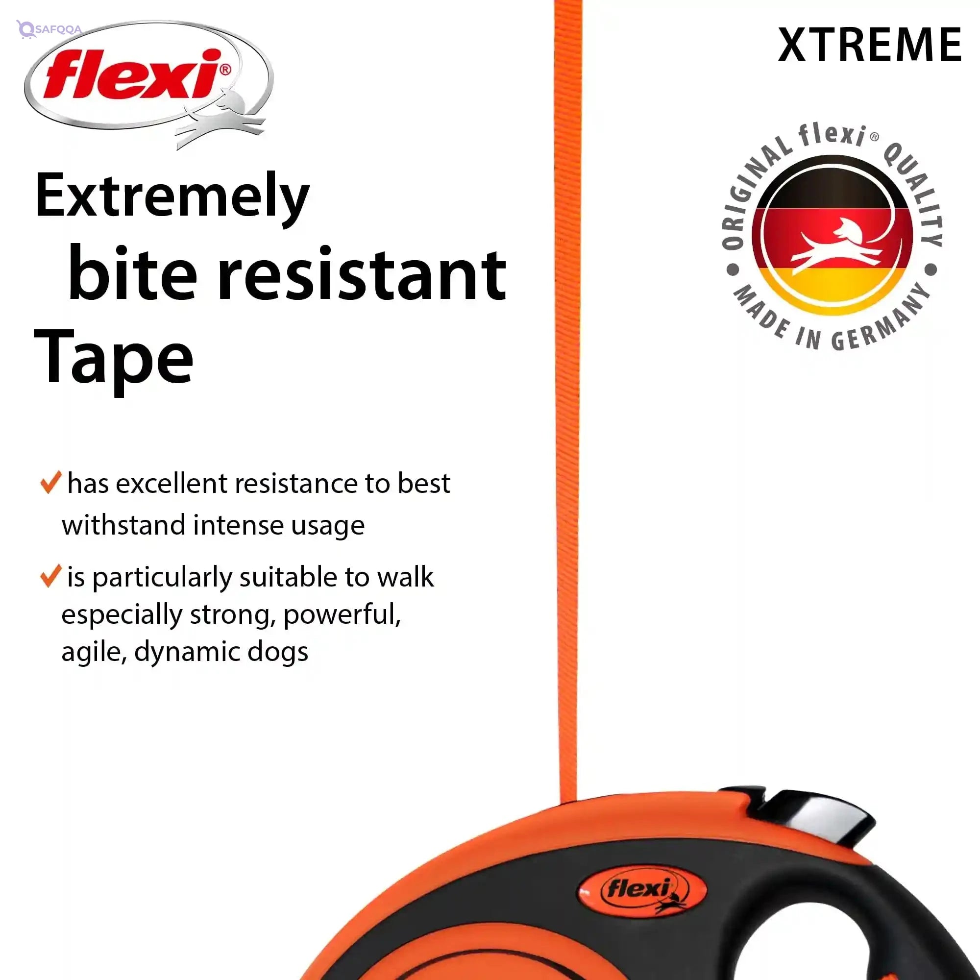 Flexi Tape 5m Black * Orange For Dog - Safqqa