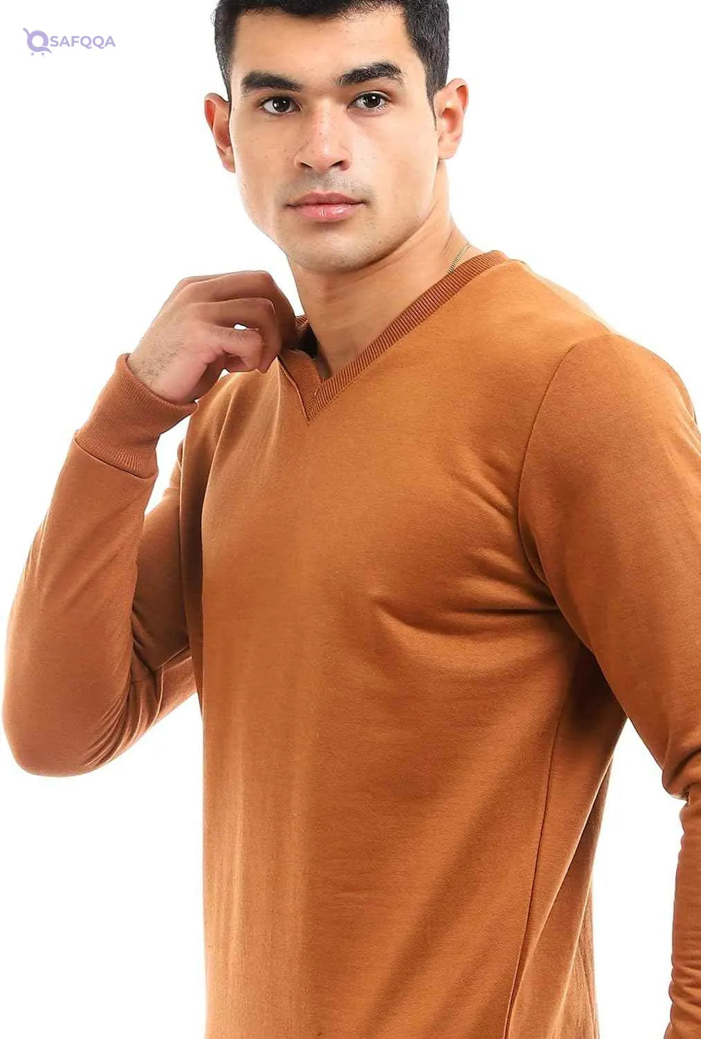 Offcliff Men's Basic Long Sleeves V-Neck Sweatshirt - Safqqa Egypt