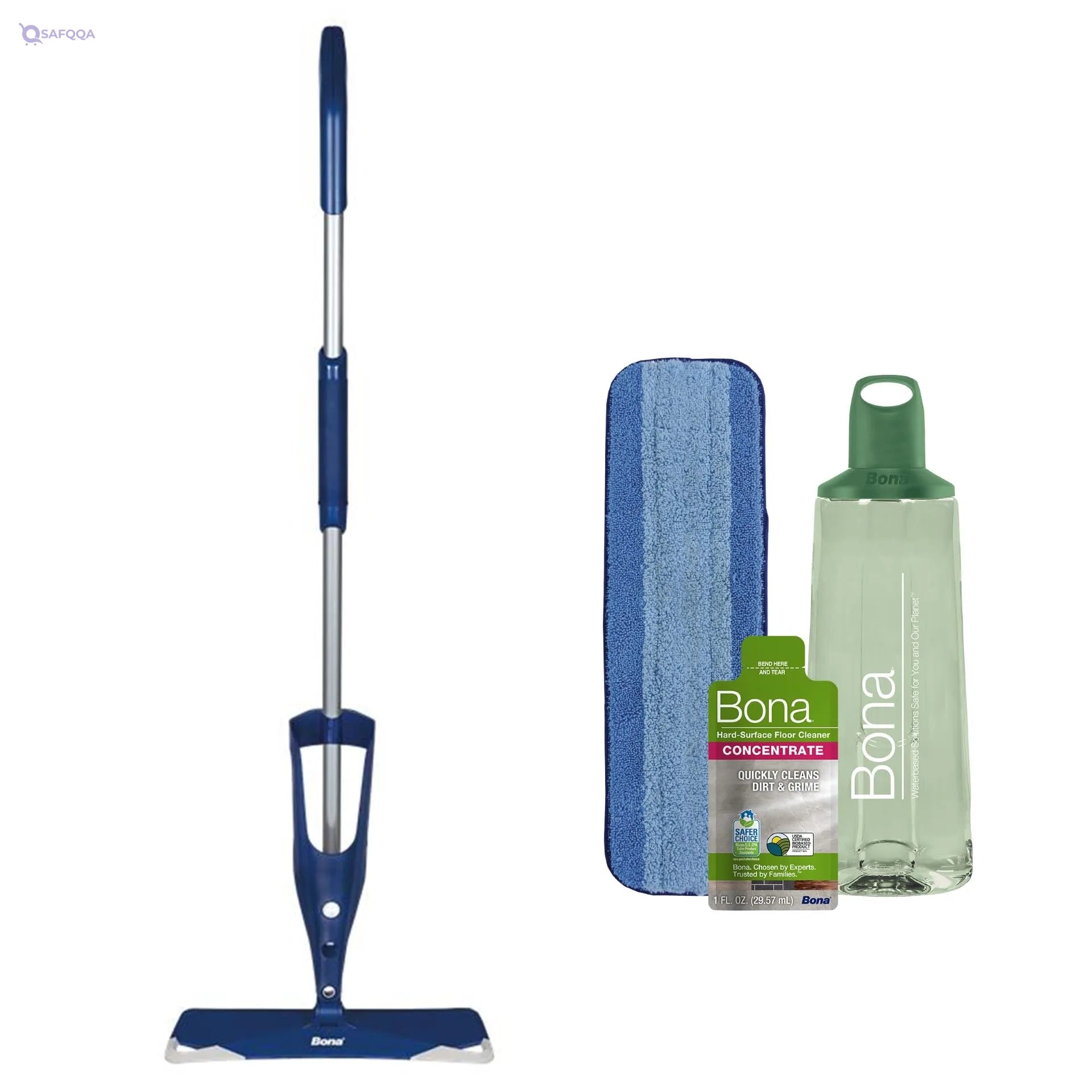 Bona Premium Spray Mop with Bona Multi-Surface Floor Cleaner Concentrate, for Stone Tile Laminate & Vinyl - Safqqa