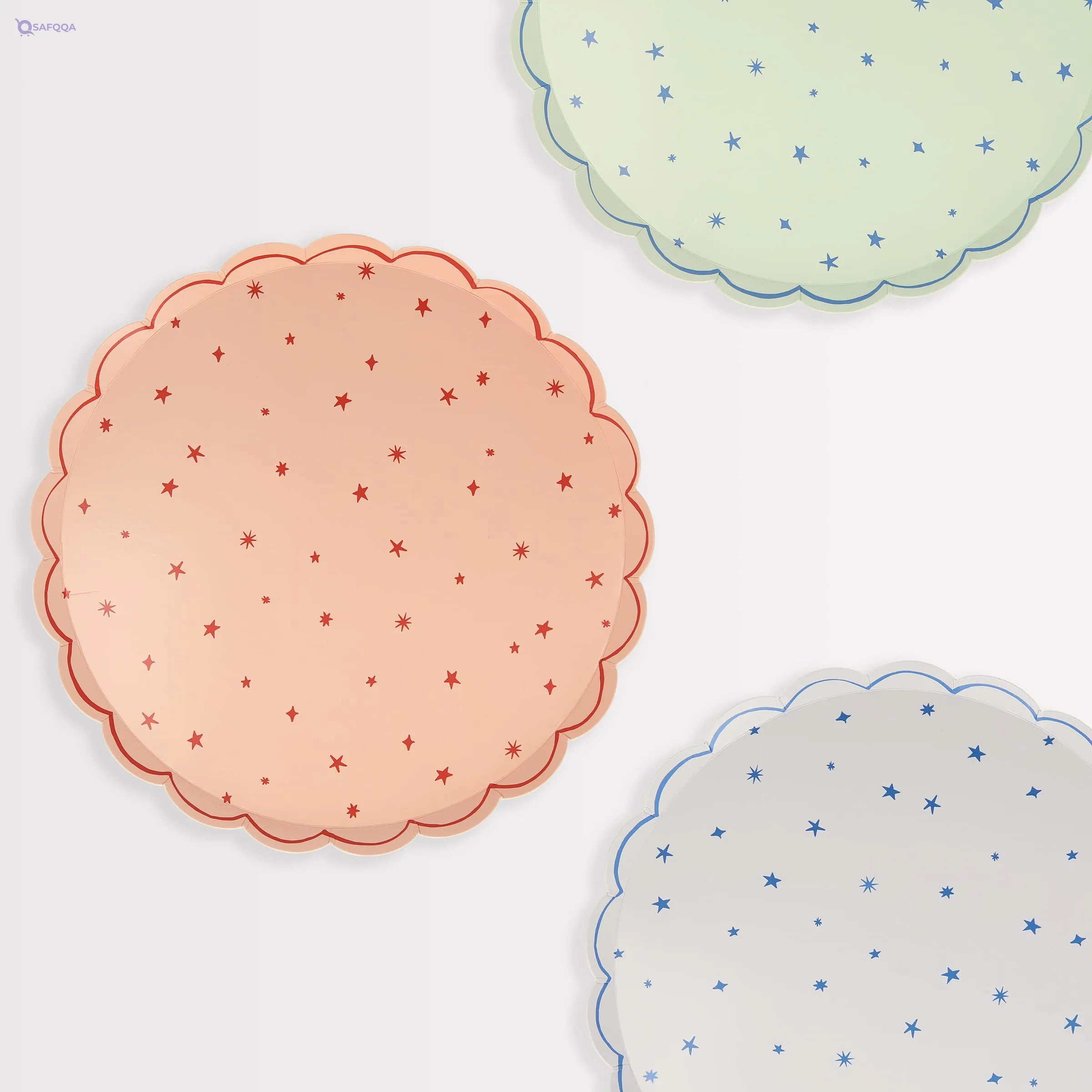 Meri Meri Colorful Star Party Plates – Pack of 8 - Safqqa