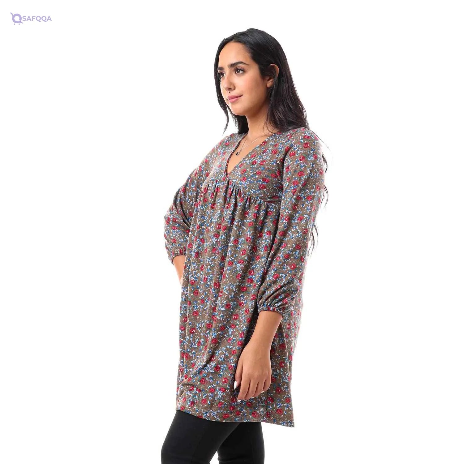 JAMILA Printed Long Sleeve Blouse For Women,Durable quality that withstands frequent washing. - Safqqa