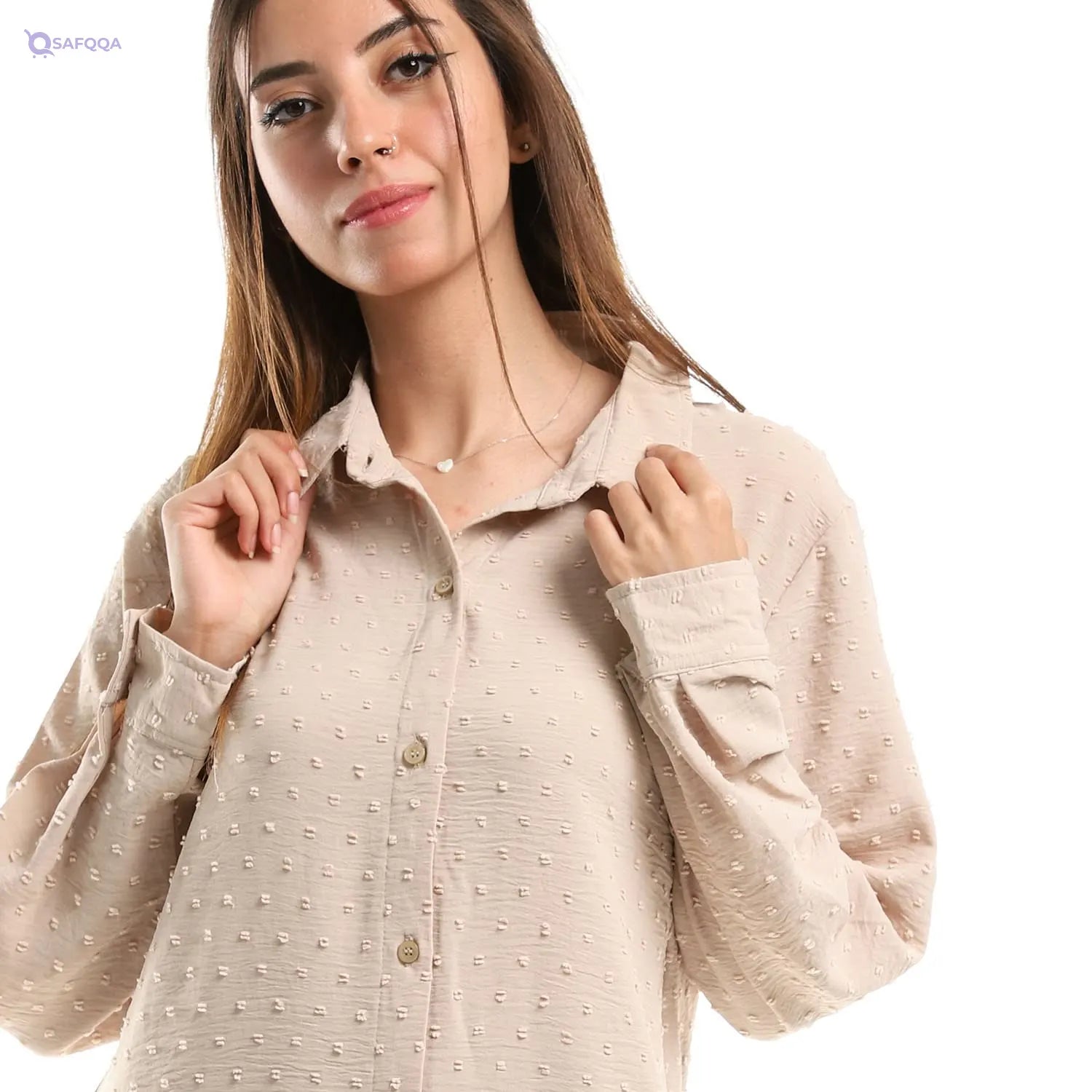 Jamila Women Self Stitches Tunic with Sided Slits - Safqqa