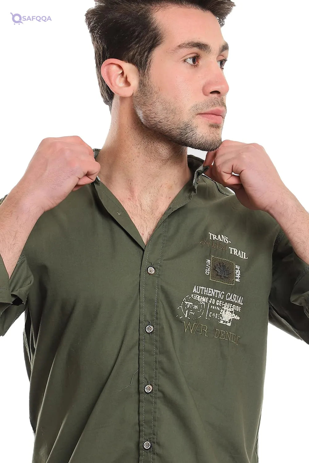 White Rabbit Shirt For Mens Comfortable fit suitable for daily use - Safqqa