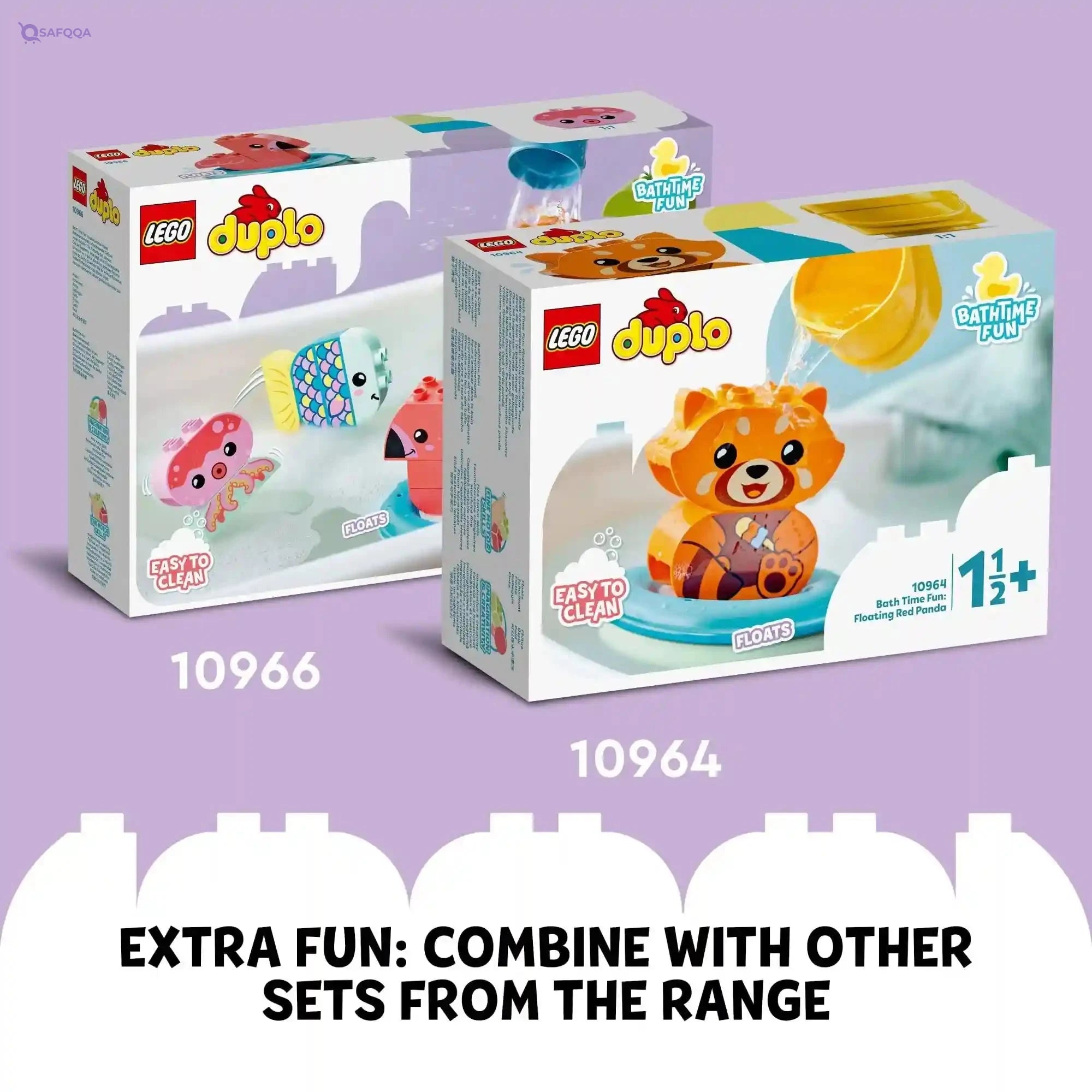 LEGO DUPLO My First Bath Time Fun: Floating Animal Train 10965 Building Toy for Preschool Kids Aged 18 Months and up (14 Pieces) - Safqqa