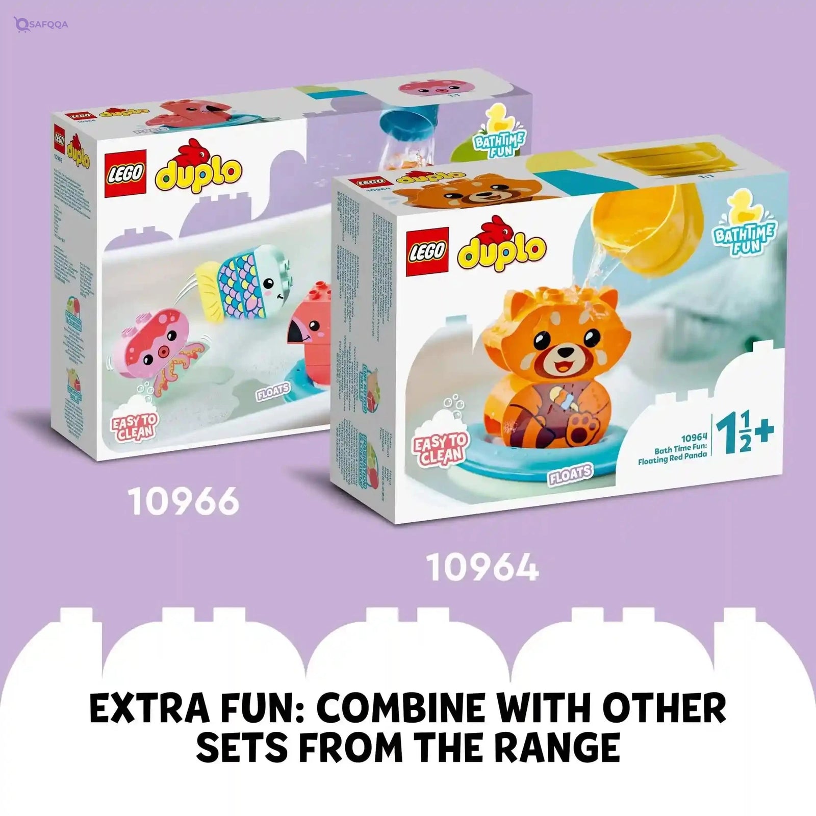 LEGO DUPLO My First Bath Time Fun: Floating Animal Train 10965 Building Toy for Preschool Kids Aged 18 Months and up (14 Pieces) - Safqqa