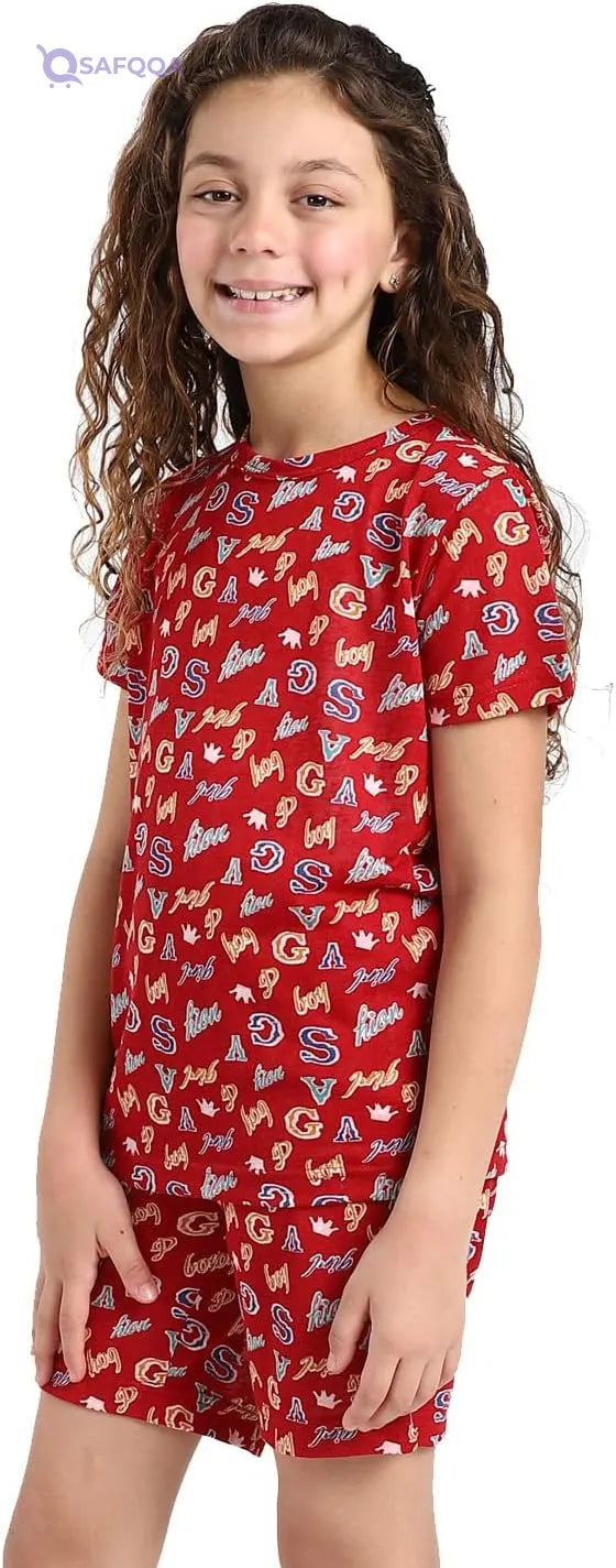 Kady Girls' Printed Pyjama Shorts - Safqqa