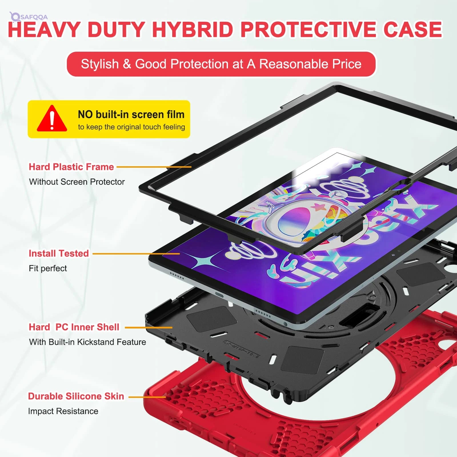 Herize Case for Lenovo Tab M10 Plus 10.6" with Stylus Holder & Rotating Stand - Safqqa