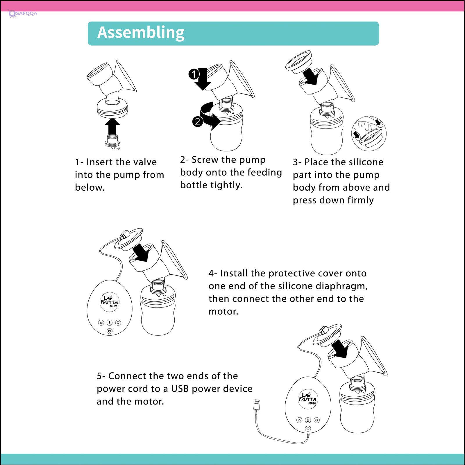 La Frutta MuM Double Electric Breast Pump, 150ml Capacity x 2 Bottles - Safqqa