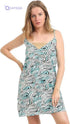 Kady Women Spaghetti Strap Zebra Print Short Nightgown with Robe - Safqqa Egypt