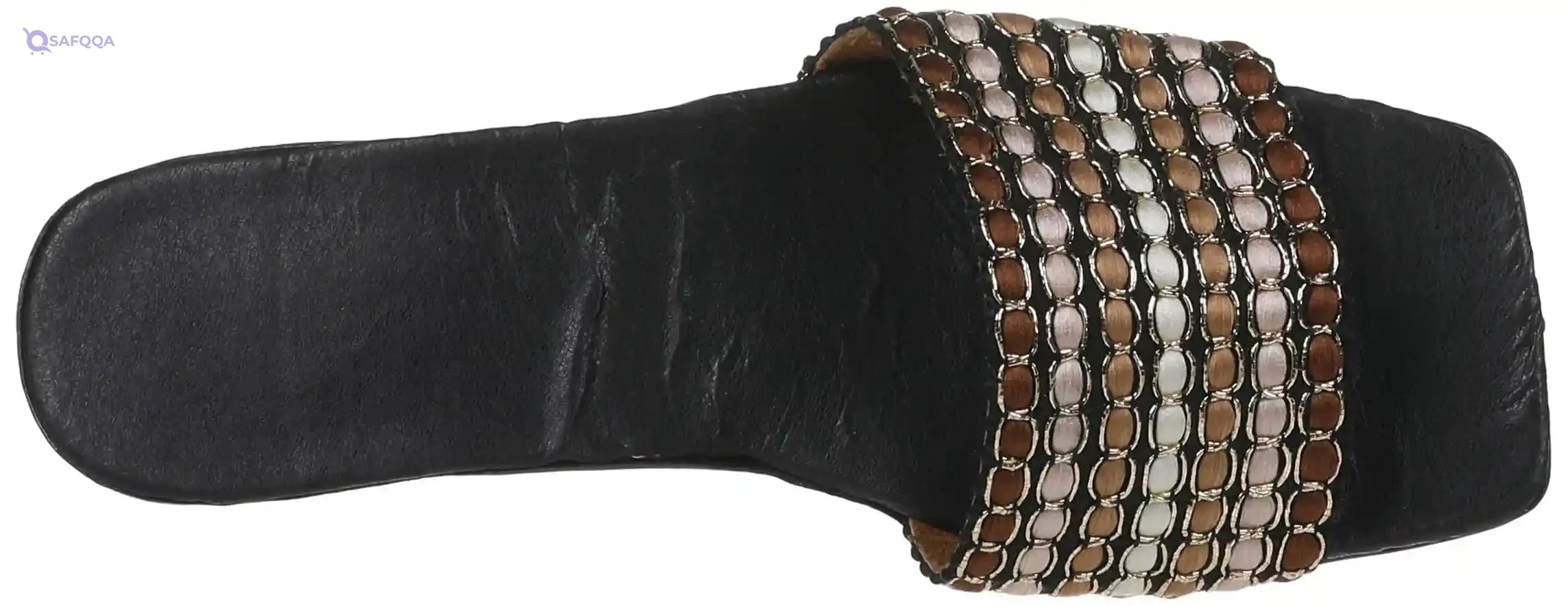 OX Faux Leather  Slides slipper OX0011 For women, - Safqqa