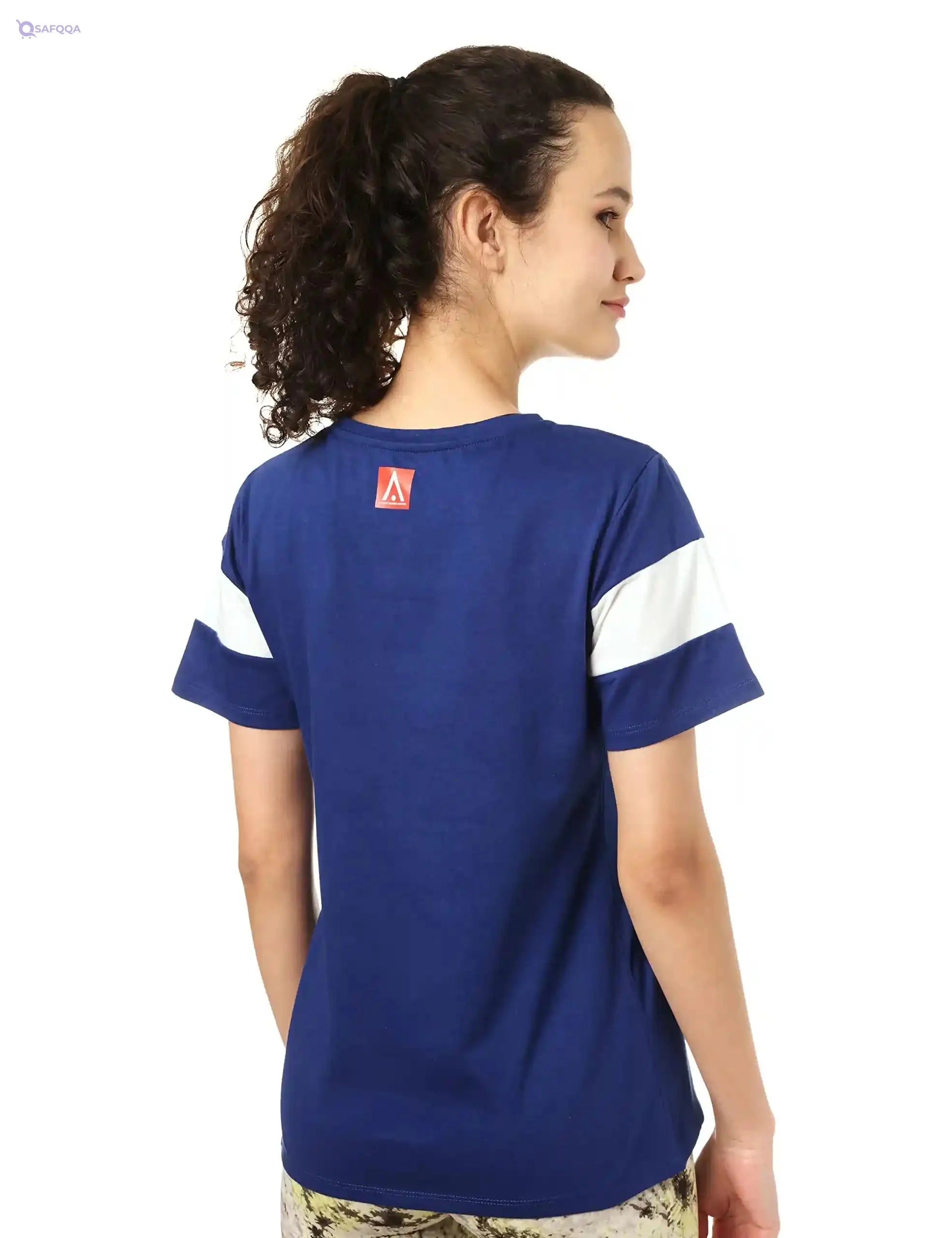Splash Front Print Short Sleeves T-Shirt for Women - Safqqa Egypt