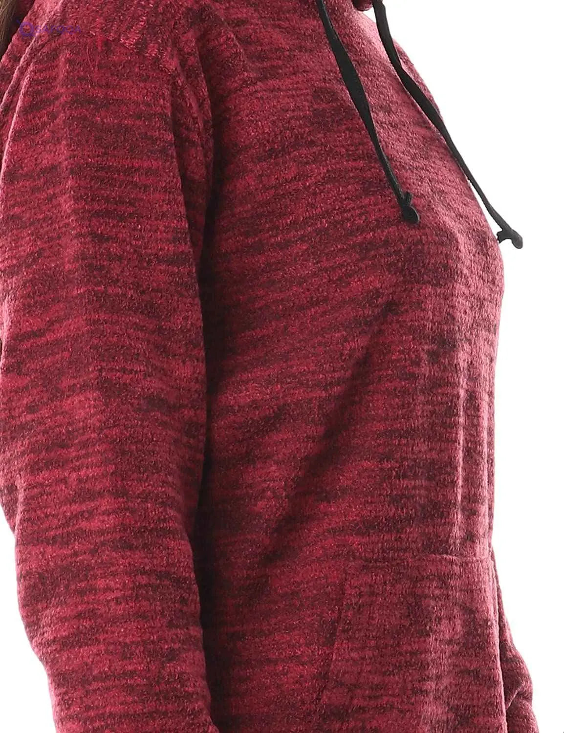 Jamila Women Striped Kangaroo Pockets Drawstring Hoodie - Safqqa