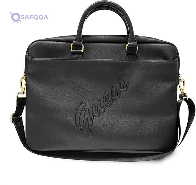 Guess PC & Laptop Accessories Brand Model Bag GUCB15PUSASBK 16" Black/Black Saffiano Script - Safqqa