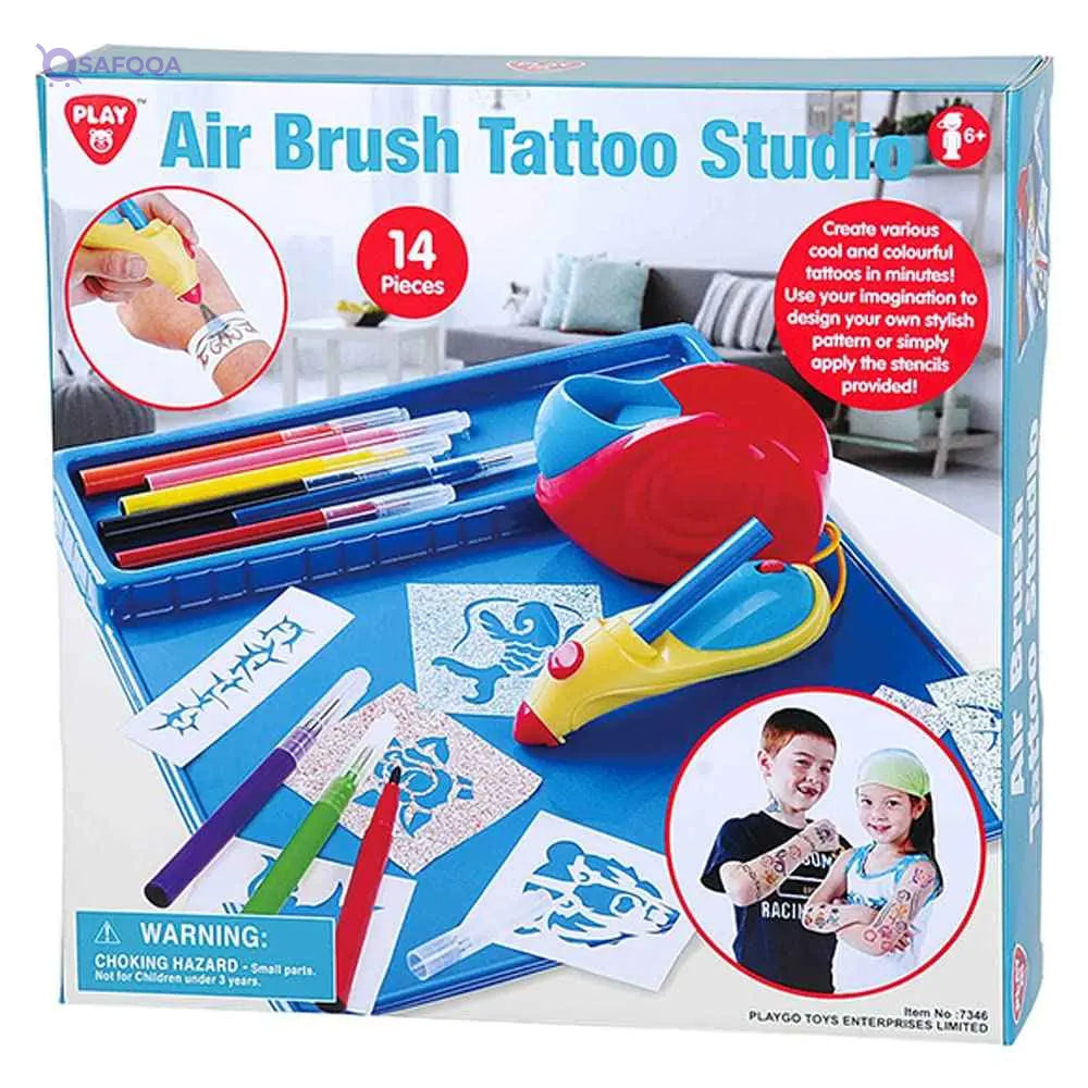 AIR BRUSH TATTOO STUDIO B/O - 14 PCS (GMP) - Safqqa Egypt