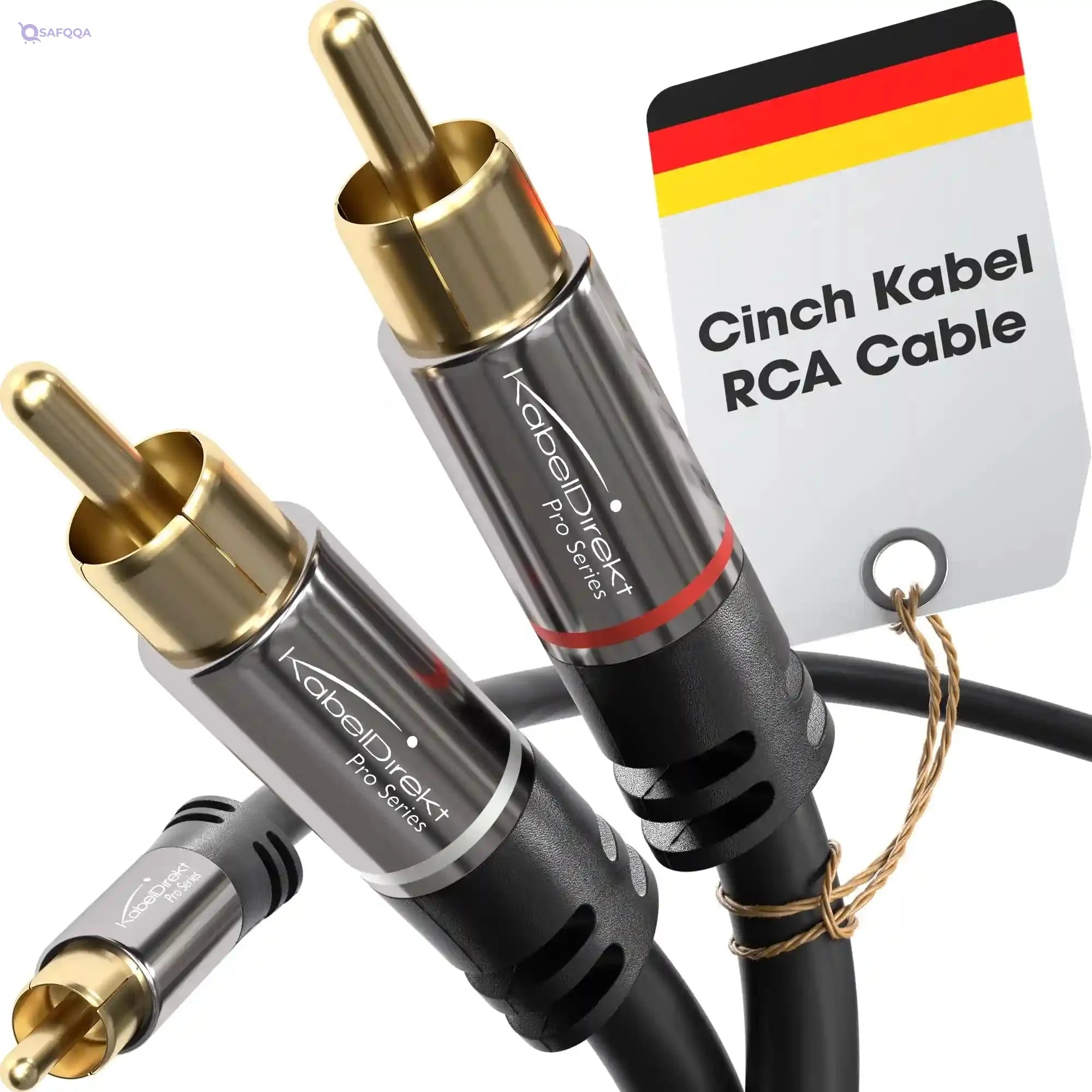 KabelDirekt – 10m – RCA/phono Y cable, 1 to 2, stereo audio cable (coax, RCA/phono male/male cinch plugs, analogue/digital, adapter for subs/amps/Hi-Fis/home cinema/receivers, black) - Safqqa Egypt