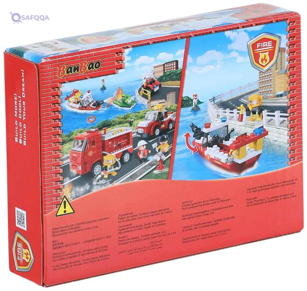 Banbao - Fire Series - Fire Rescue Boat (62 pieces)- Model 7199 - Safqqa Egypt