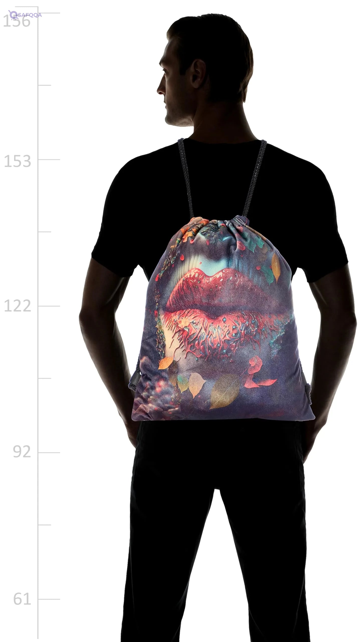 TAT DRAWSTRING BAG - 696, MultiColor, Large - Safqqa