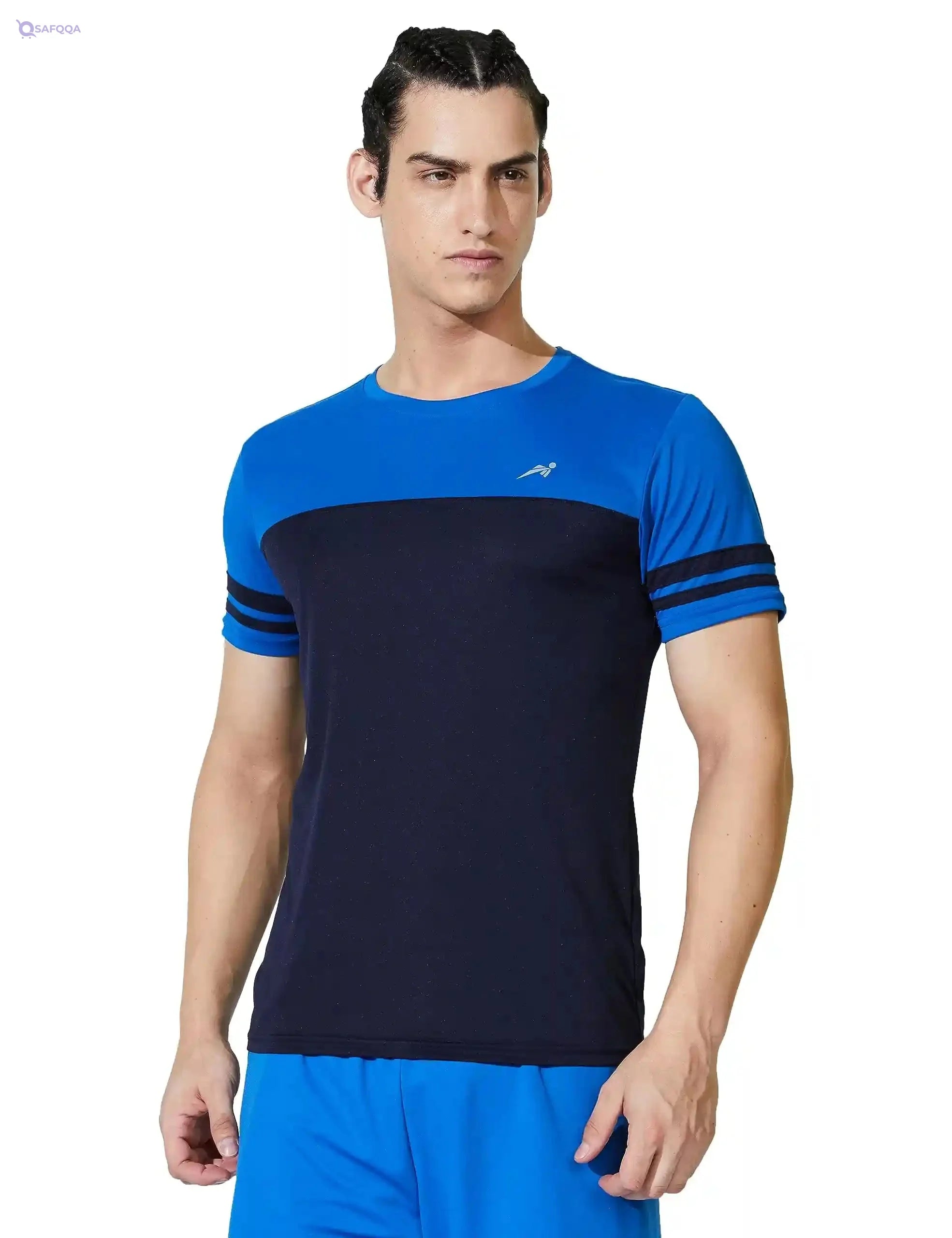 Symbol  Men’s Color Block Active Sports T-Shirt - Safqqa