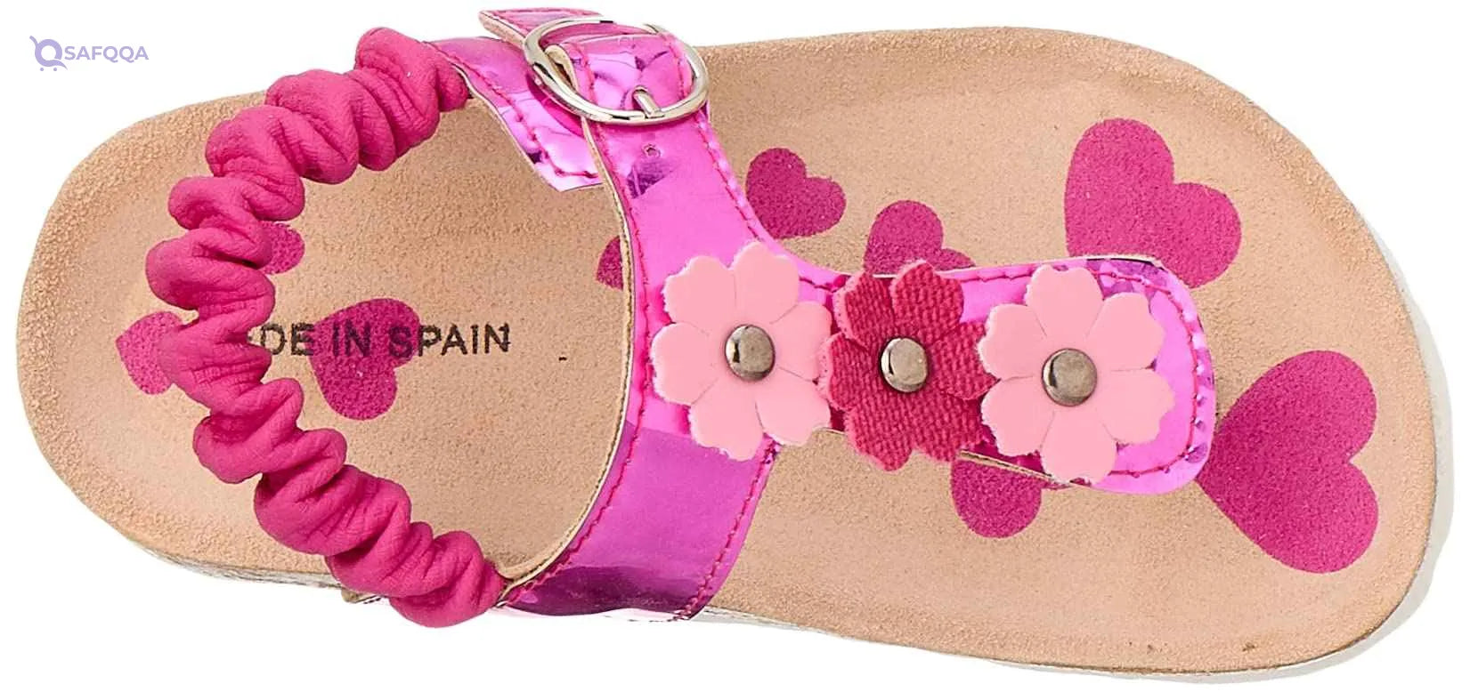 Bellino Flower Embellished Elastic Back Strap Thong Sandals for Girls- Damage Box - Safqqa Egypt