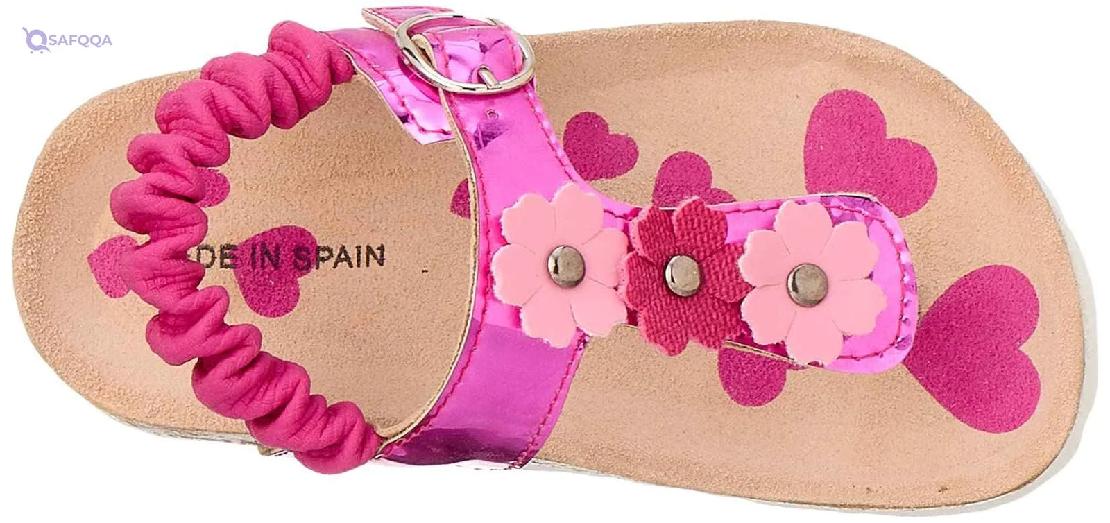 Bellino Flower Embellished Elastic Back Strap Thong Sandals for Girls- Damage Box - Safqqa Egypt