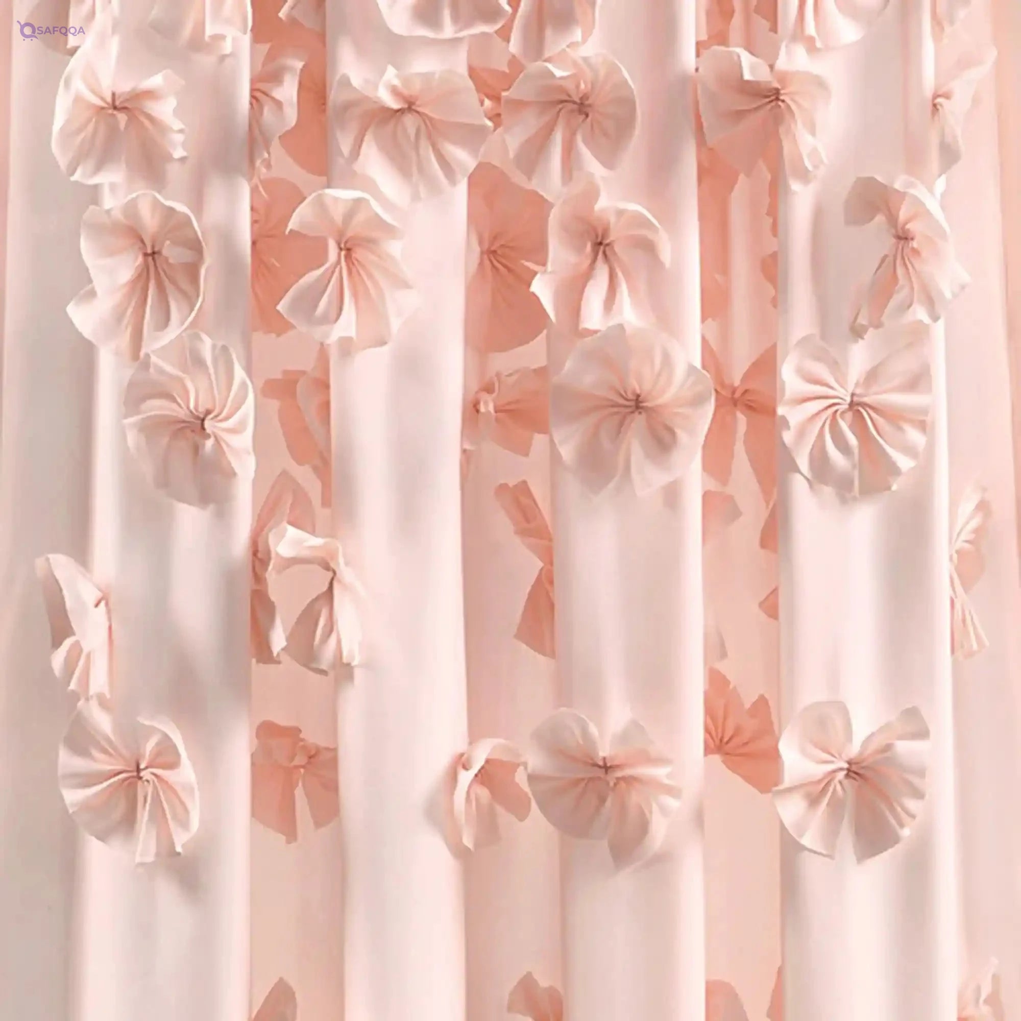 Lush Decor Riley Window Curtain Sheer Ruffled Textured Bow Window Panel for Living, Dining Room, Bedroom (Single), 54"W x 84"L, - Safqqa