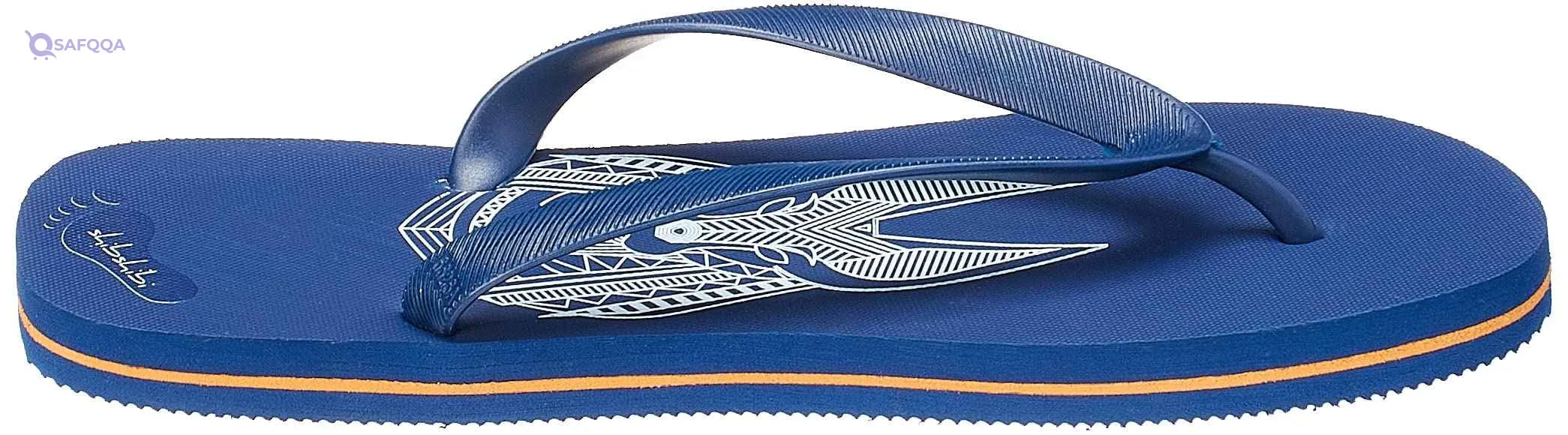Shibshibi Blue Rubber Flip Flop Slipper For Men With Blue Plastic Strap - Safqqa