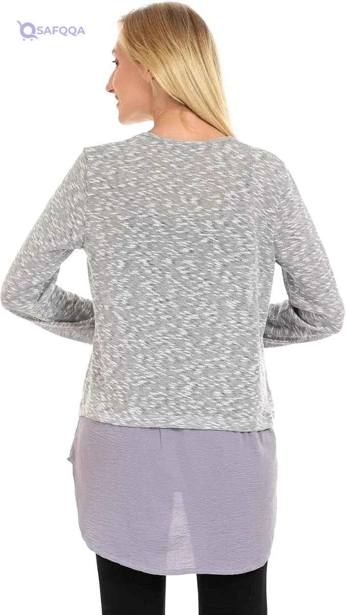 JAMILA Women Decorative Buttons Round Top SHIRT - Safqqa Egypt