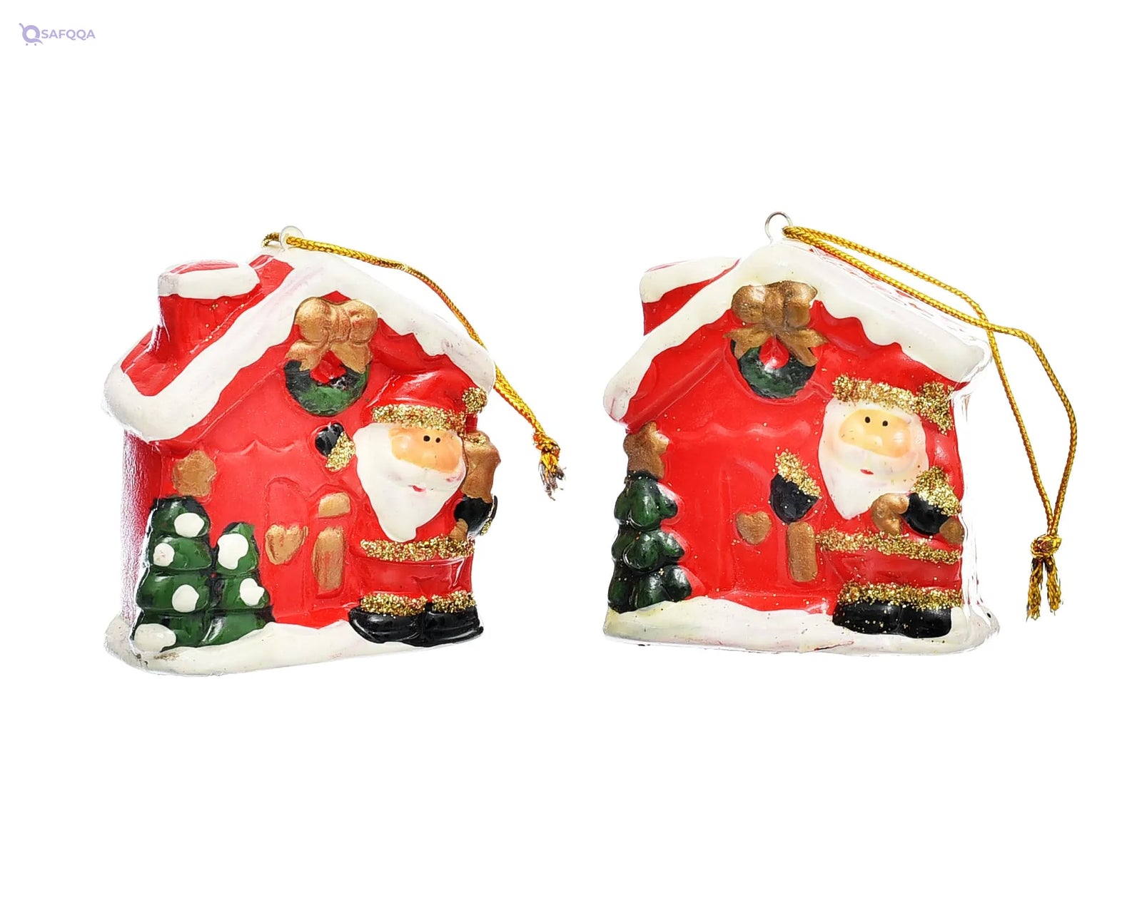 Generic Pottery Christmas Tree Ornaments With Old Man House Shaped For Christmas Festival Party - Safqqa