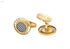 Cerruti 1881 Filigree Front Logo Stainless Steel Cufflinks for Men - Gold - Safqqa