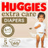Huggies Extra Care Diapers, Size 5, Jumbo Pack, 12-22 kg, 60 Diapers Made in Europe - Safqqa