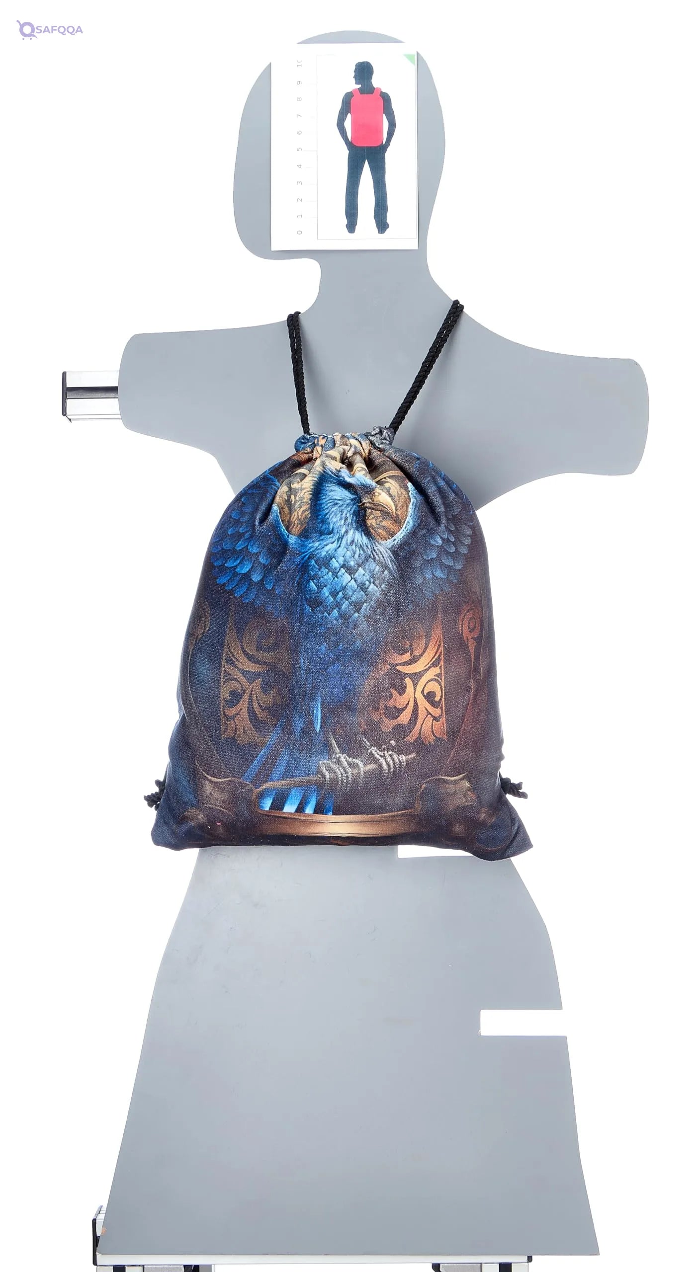 TAT DRAWSTRING BAG - 663, MultiColor, Large - Safqqa