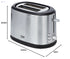 Beko TAM6201I 850W 2-Slice Toaster with 7 Toasting Levels, Stainless Steel - Safqqa