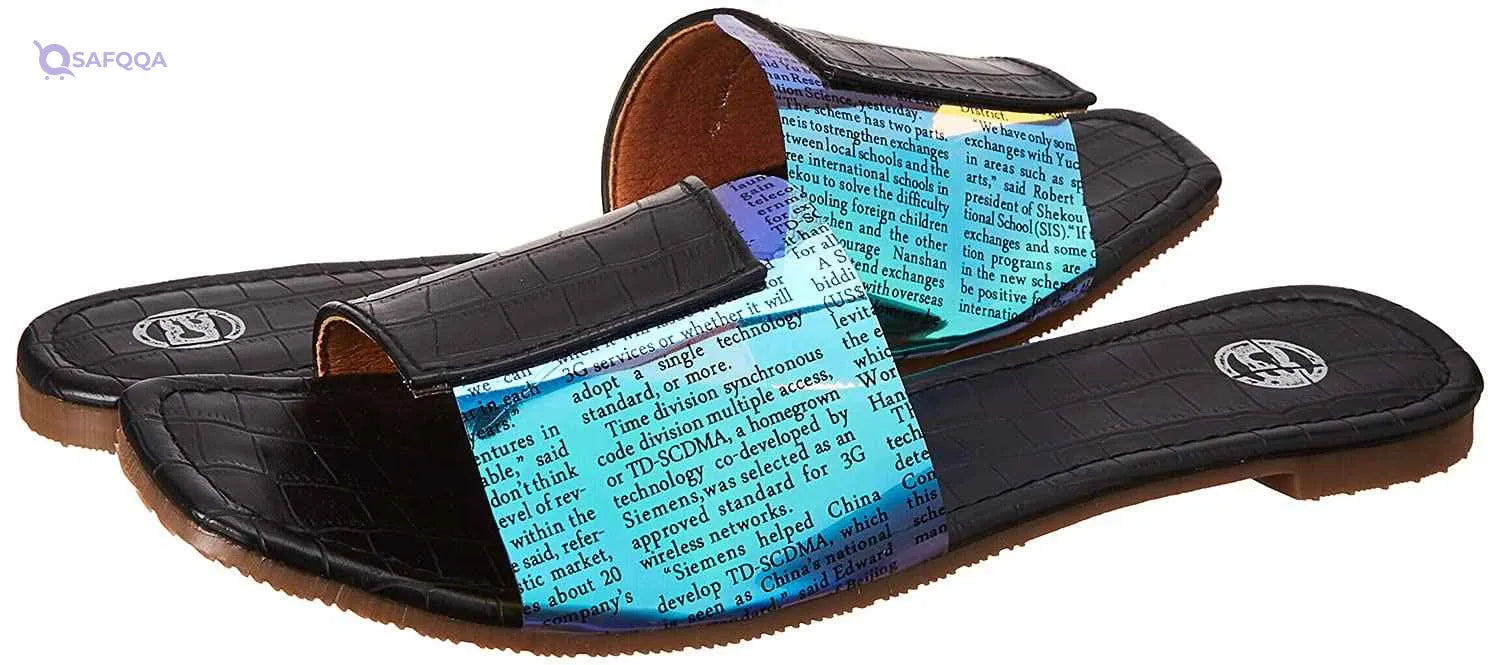 Club Aldo Letter Print Square Toe Slides for Women - Safqqa Egypt