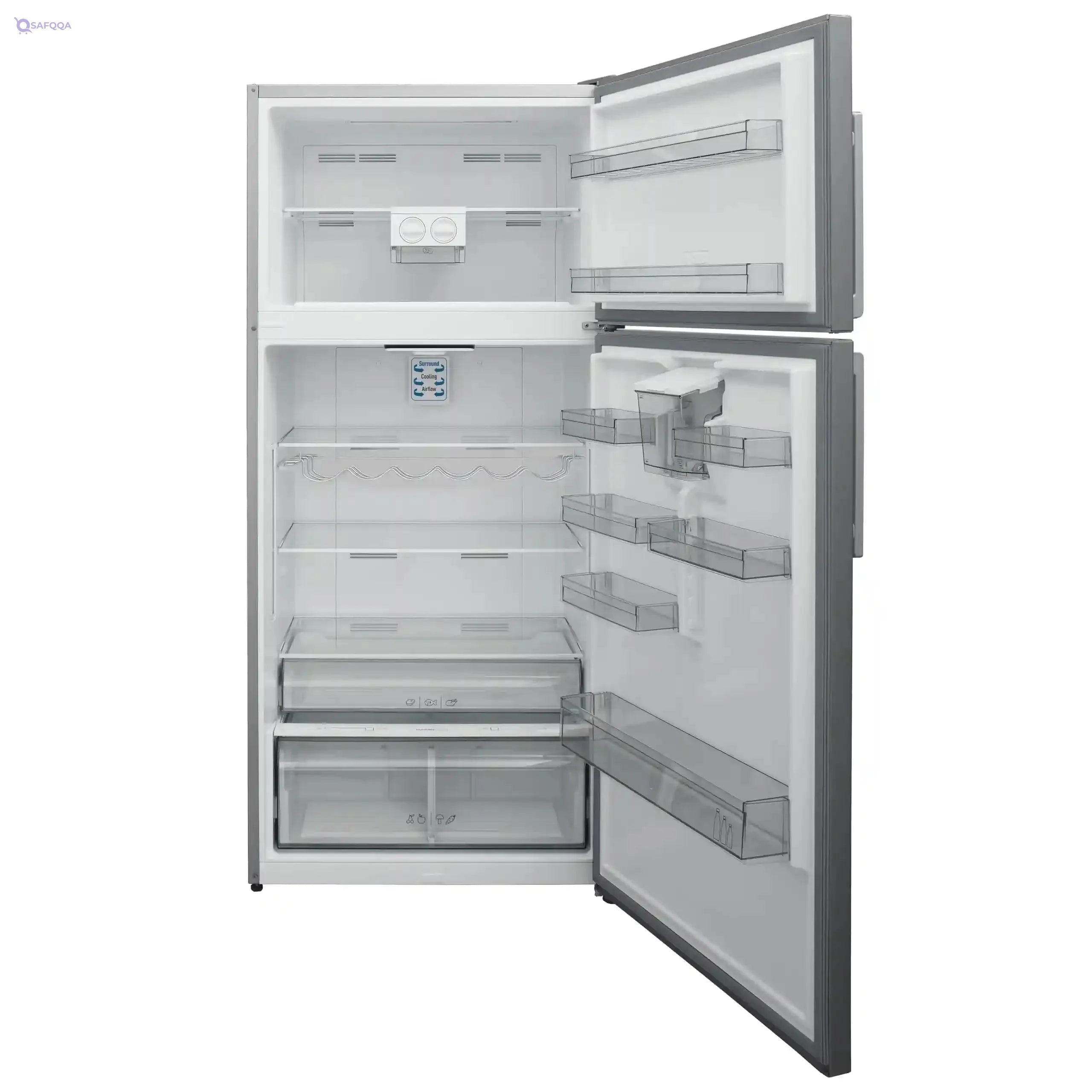 Panasonic 587L / 20.7 Cu.Ft Net Capacity 2-Door Refrigerator with Water Dispenser, Nutri Tafreez, Jumbo Freezer, Inverter Technology – Silver, Model NR-BC753DSEG. - Safqqa
