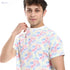Andora Round Neck Self Pattern Basic Cotton T-Shirt-White-M, Mens - Safqqa Egypt