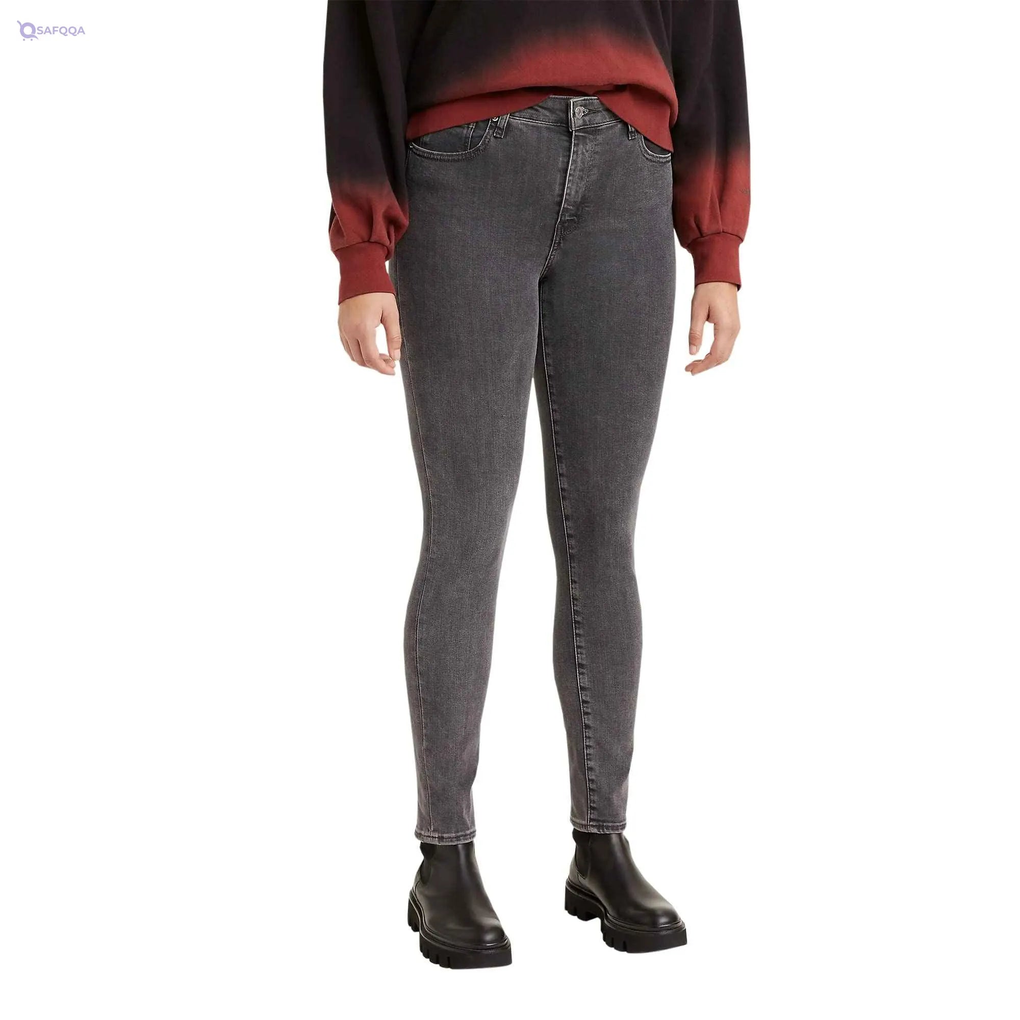 Levi's Womens 721 High Rise Skinny Jeans-Dark Grey - Safqqa Egypt