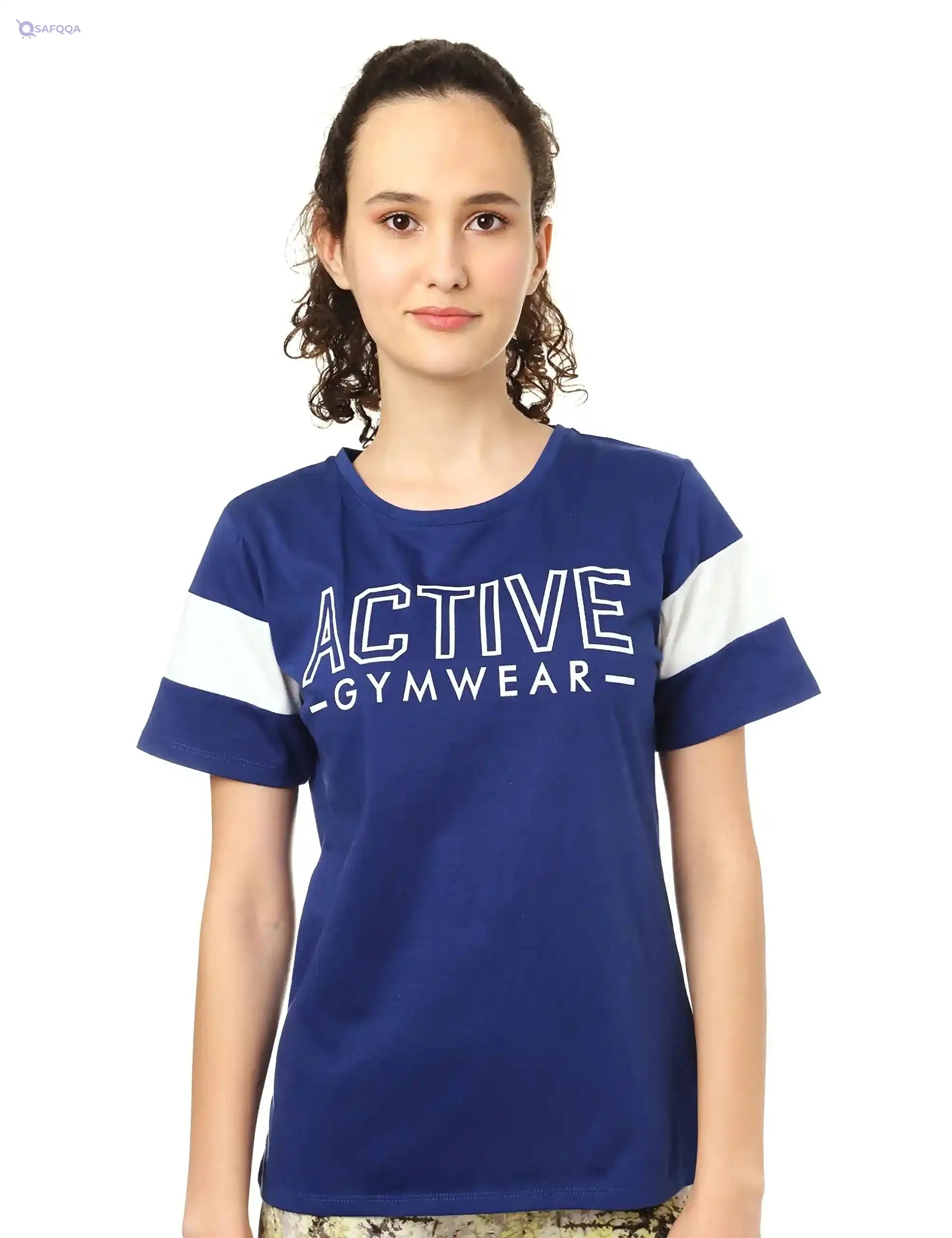 Splash Front Print Short Sleeves T-Shirt for Women - Safqqa Egypt